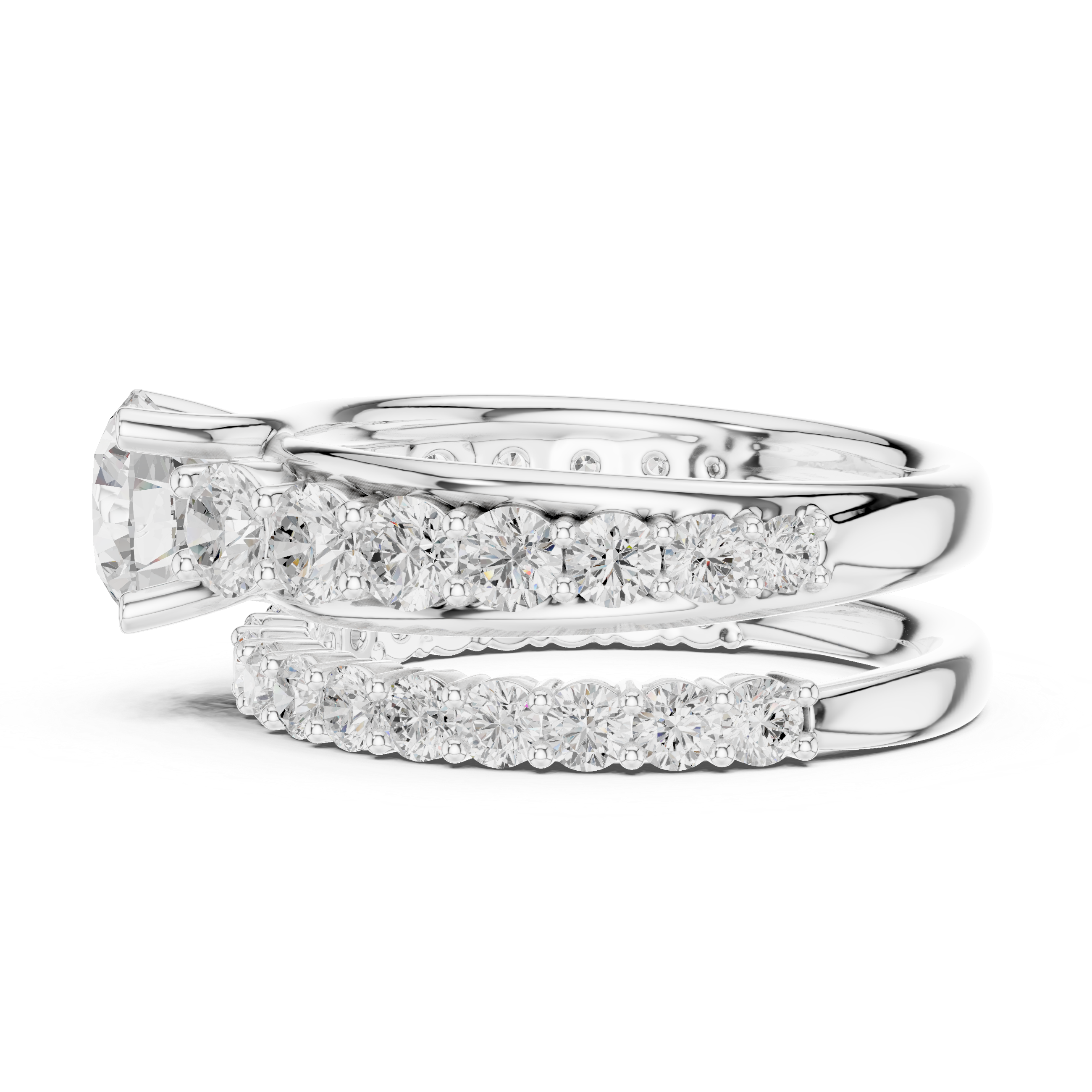 Pebble Beach Lab Grown Diamond Crescent Gallery Ring
