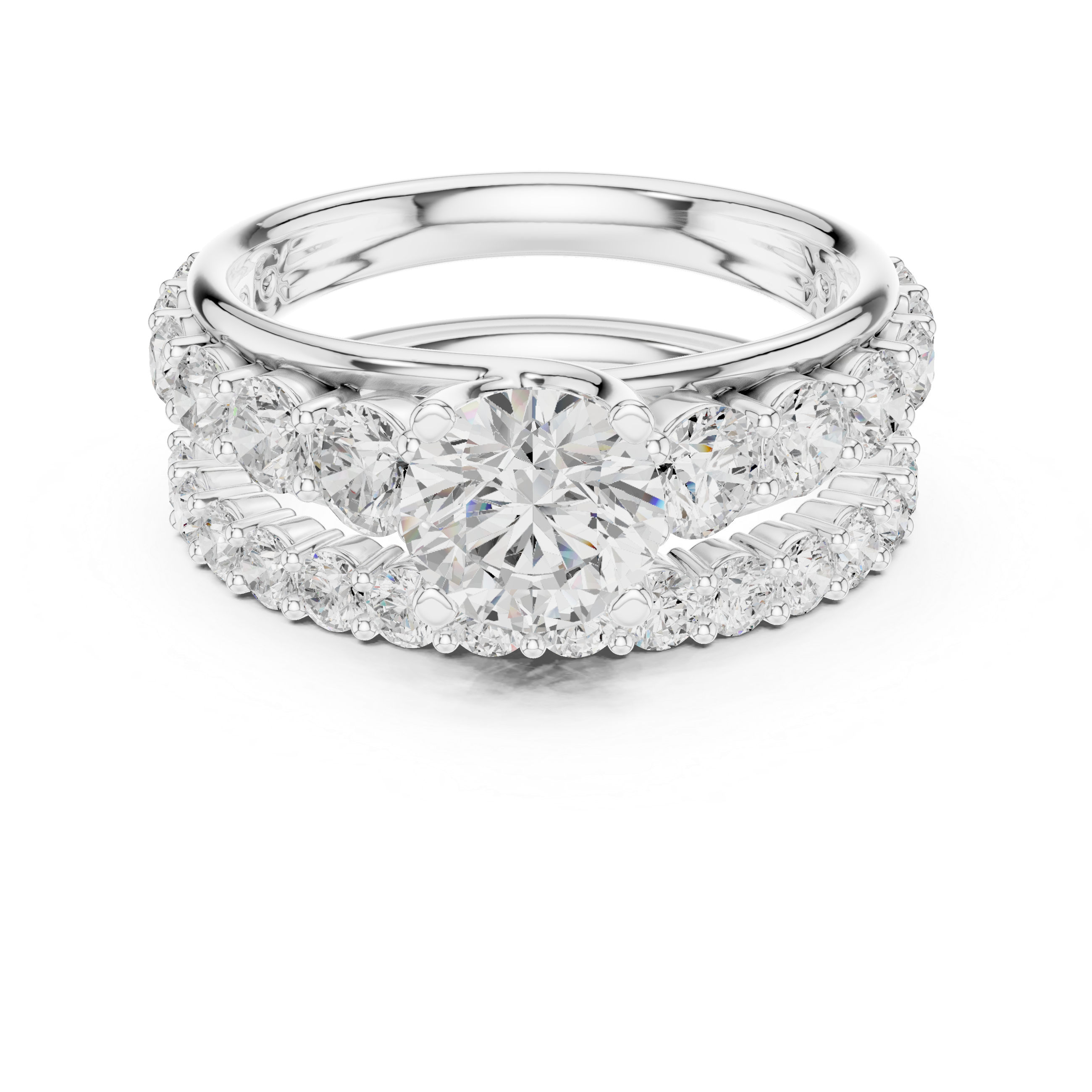 Pebble Beach Lab Grown Diamond Crescent Gallery Ring