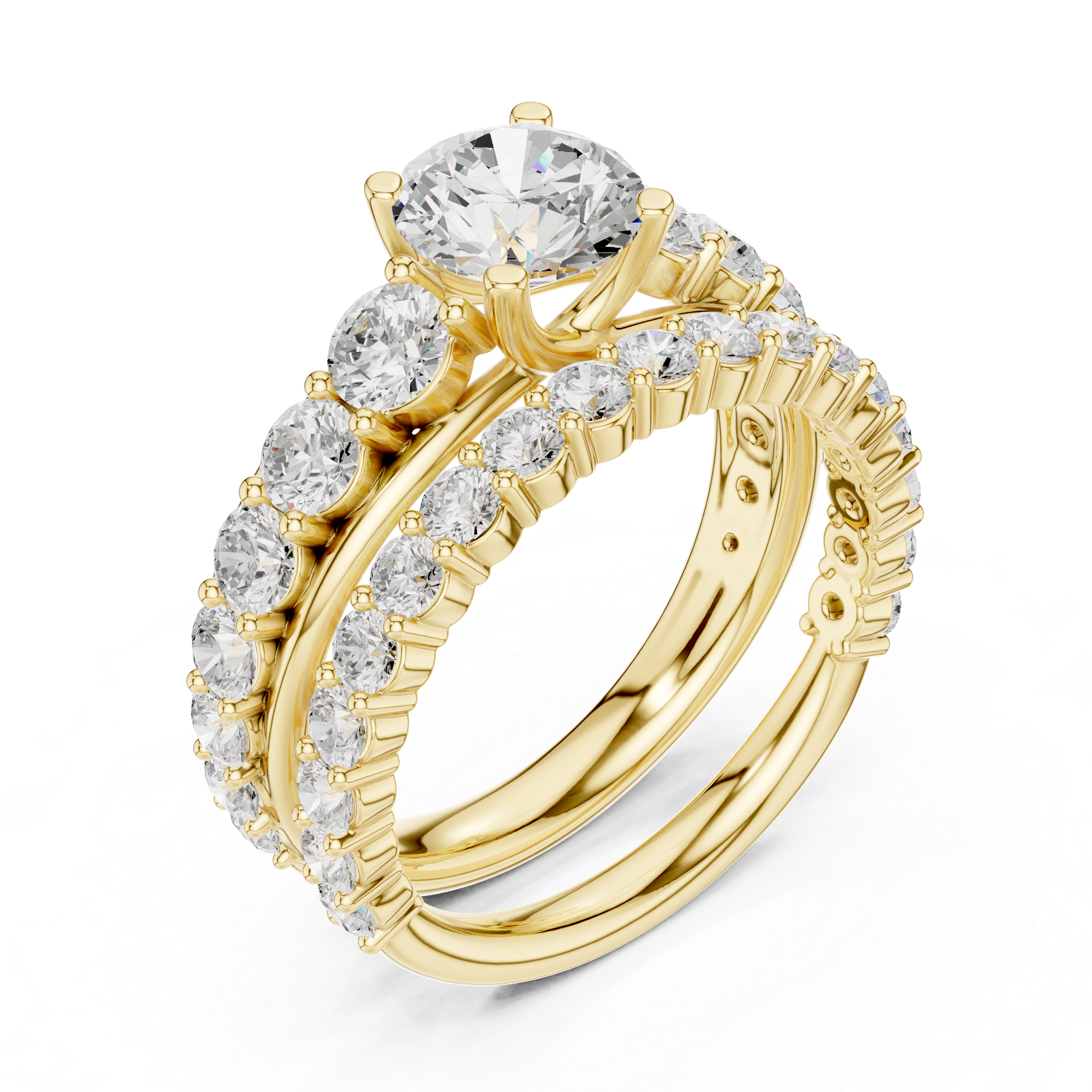 Pebble Beach Lab Grown Diamond Crescent Gallery Ring