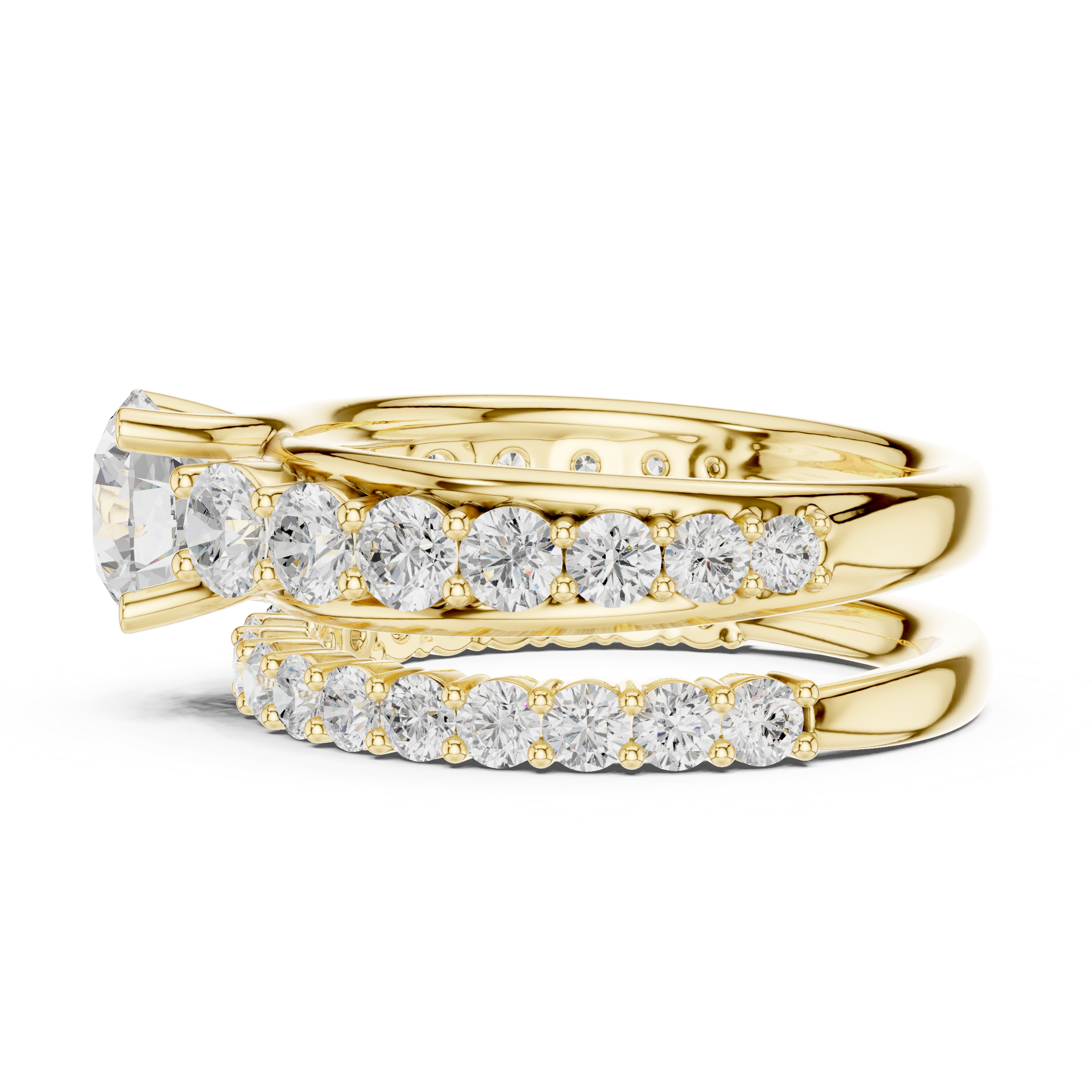 Pebble Beach Lab Grown Diamond Crescent Gallery Ring