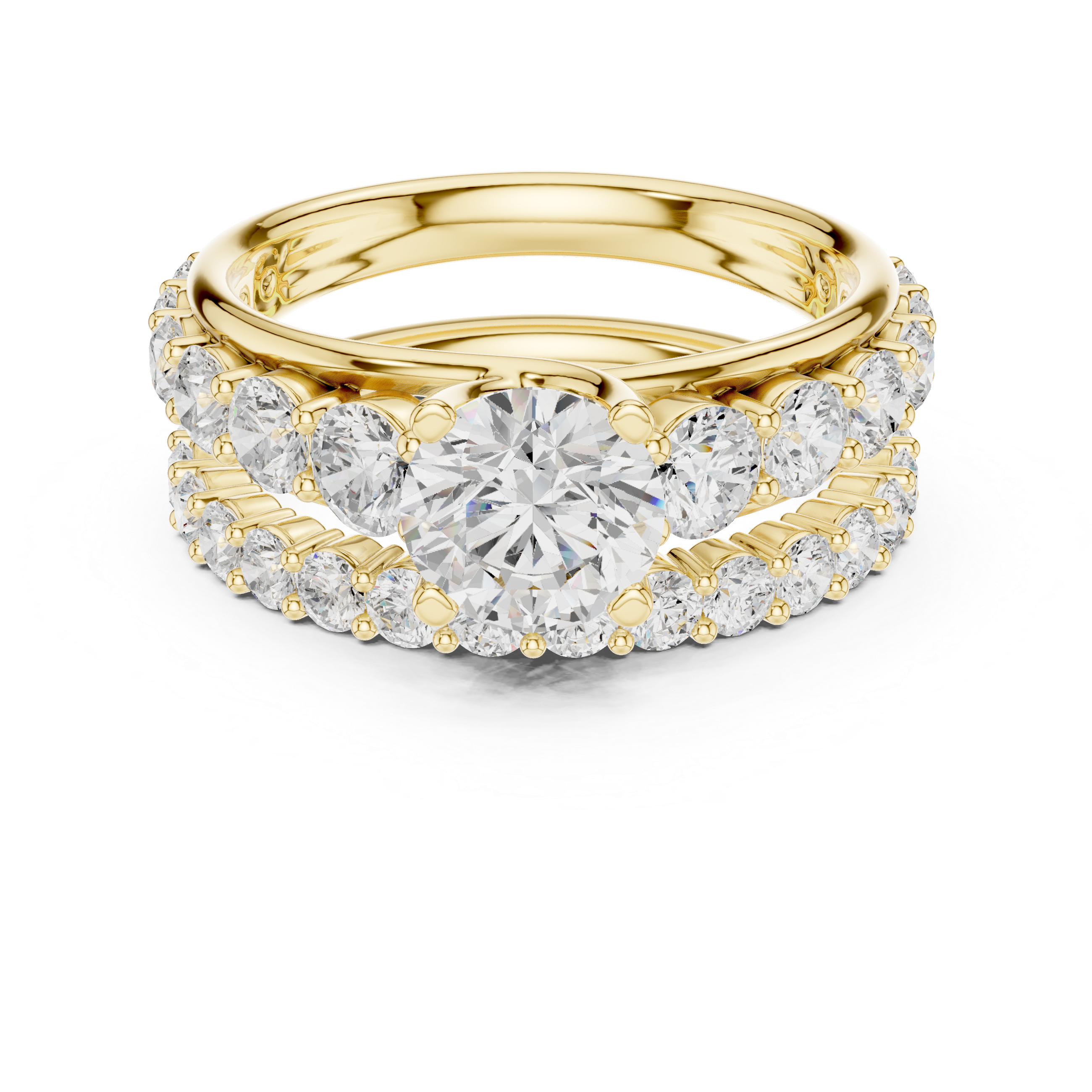 Pebble Beach Lab Grown Diamond Crescent Gallery Ring