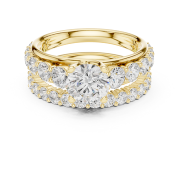 Pebble Beach Lab Grown Diamond Crescent Gallery Ring