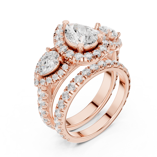 Water Lily Lab Grown Diamond Asymmetric Art Ring