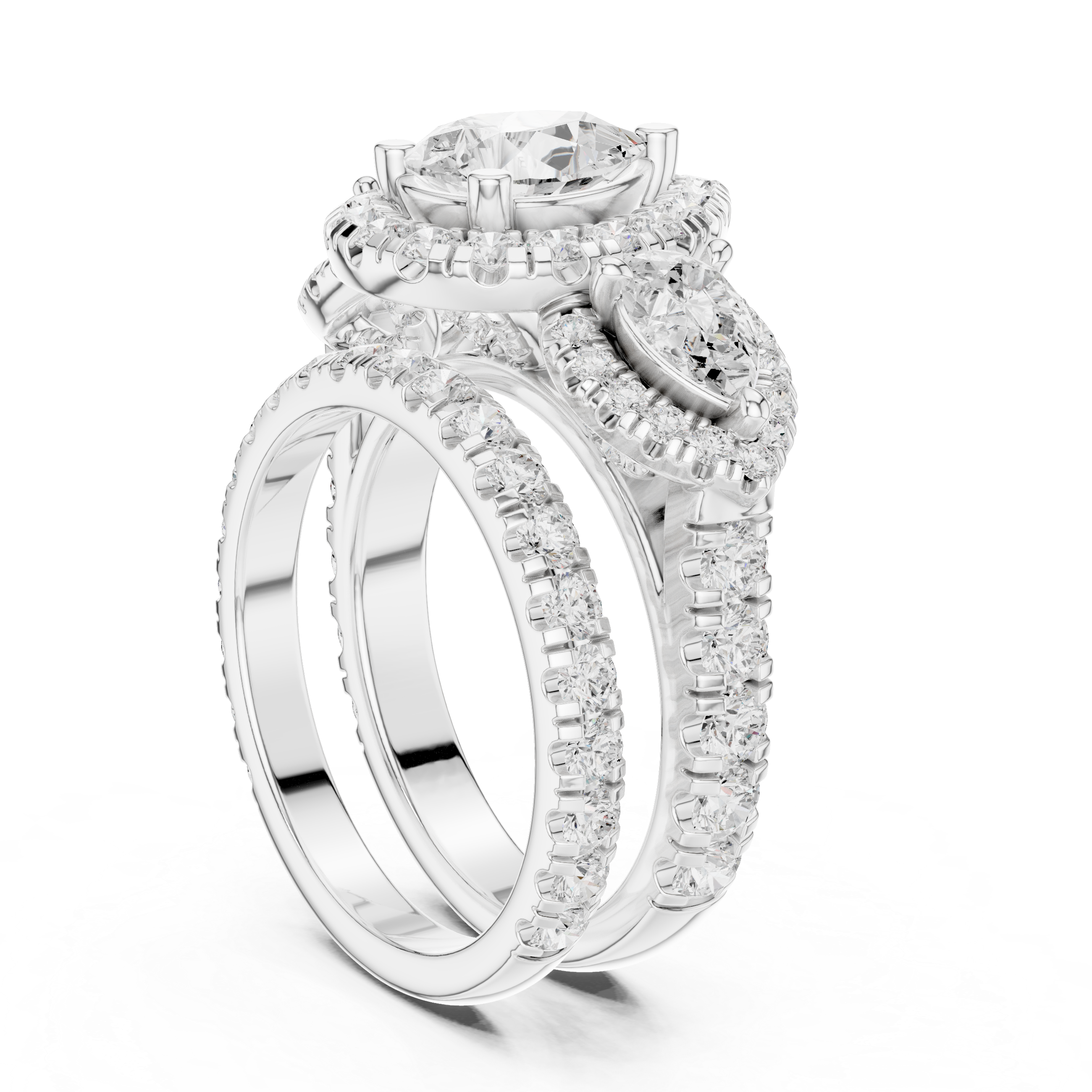 Water Lily Lab Grown Diamond Asymmetric Art Ring