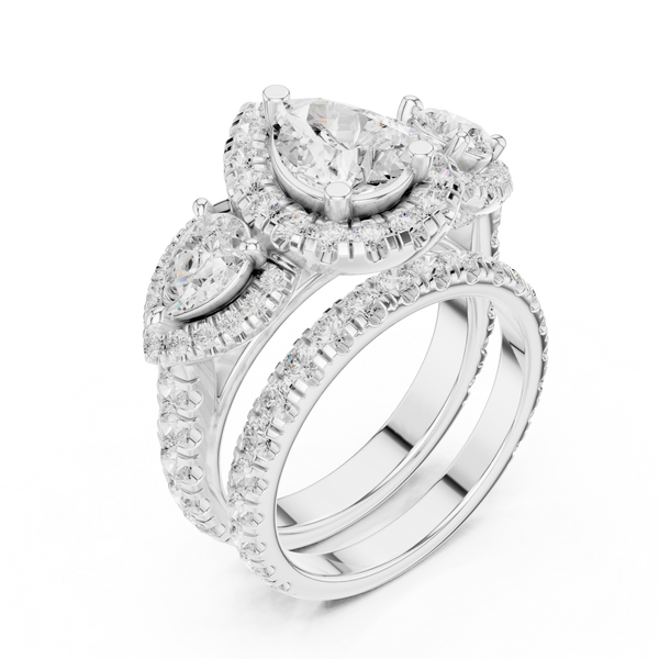 Water Lily Lab Grown Diamond Asymmetric Art Ring