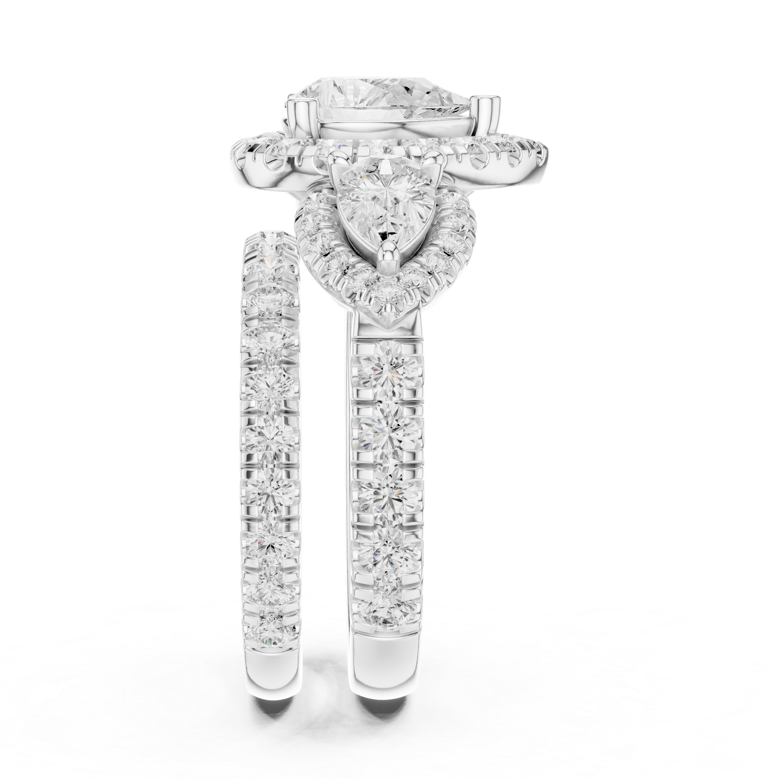 Water Lily Lab Grown Diamond Asymmetric Art Ring