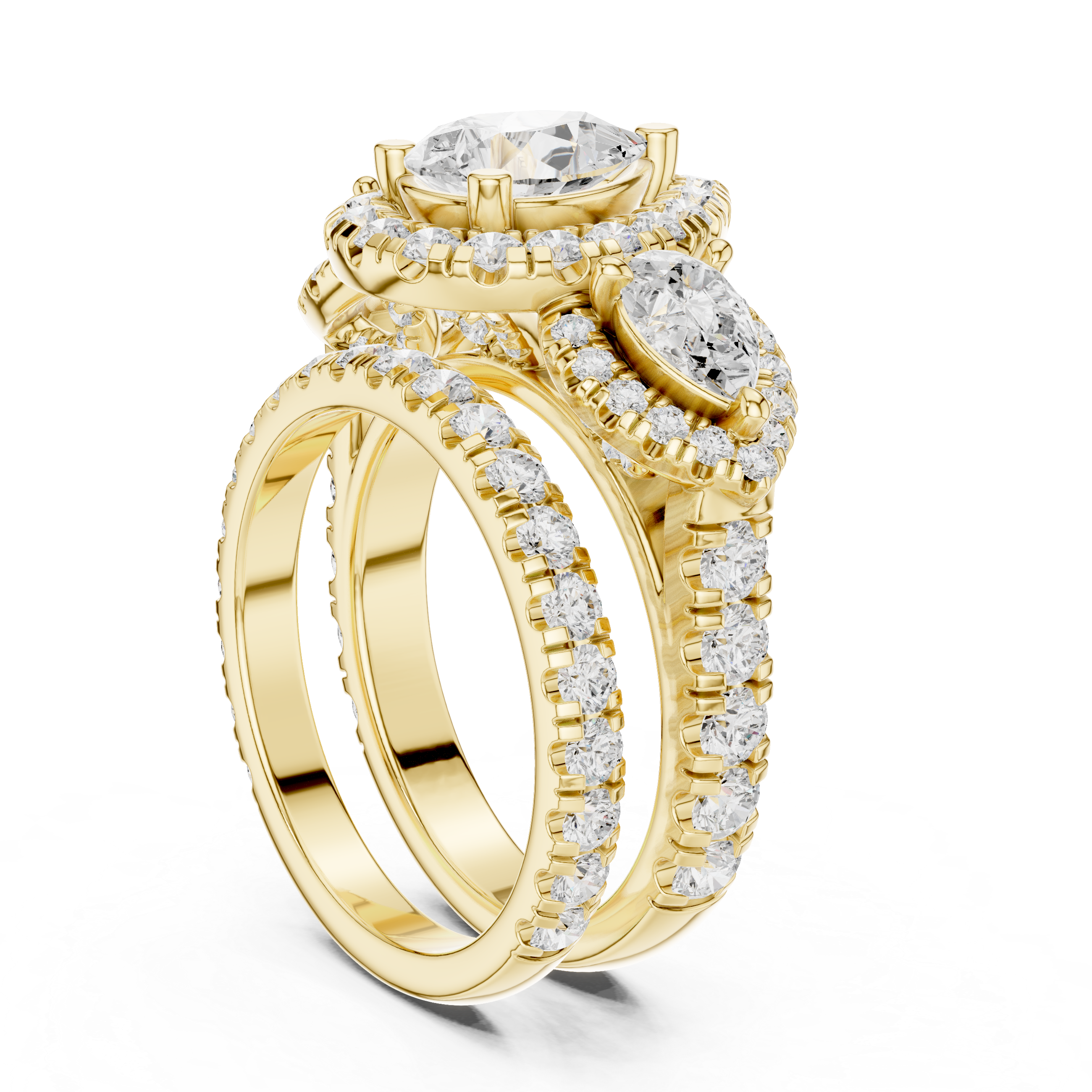 Water Lily Lab Grown Diamond Asymmetric Art Ring
