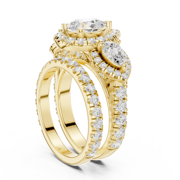 Water Lily Lab Grown Diamond Asymmetric Art Ring