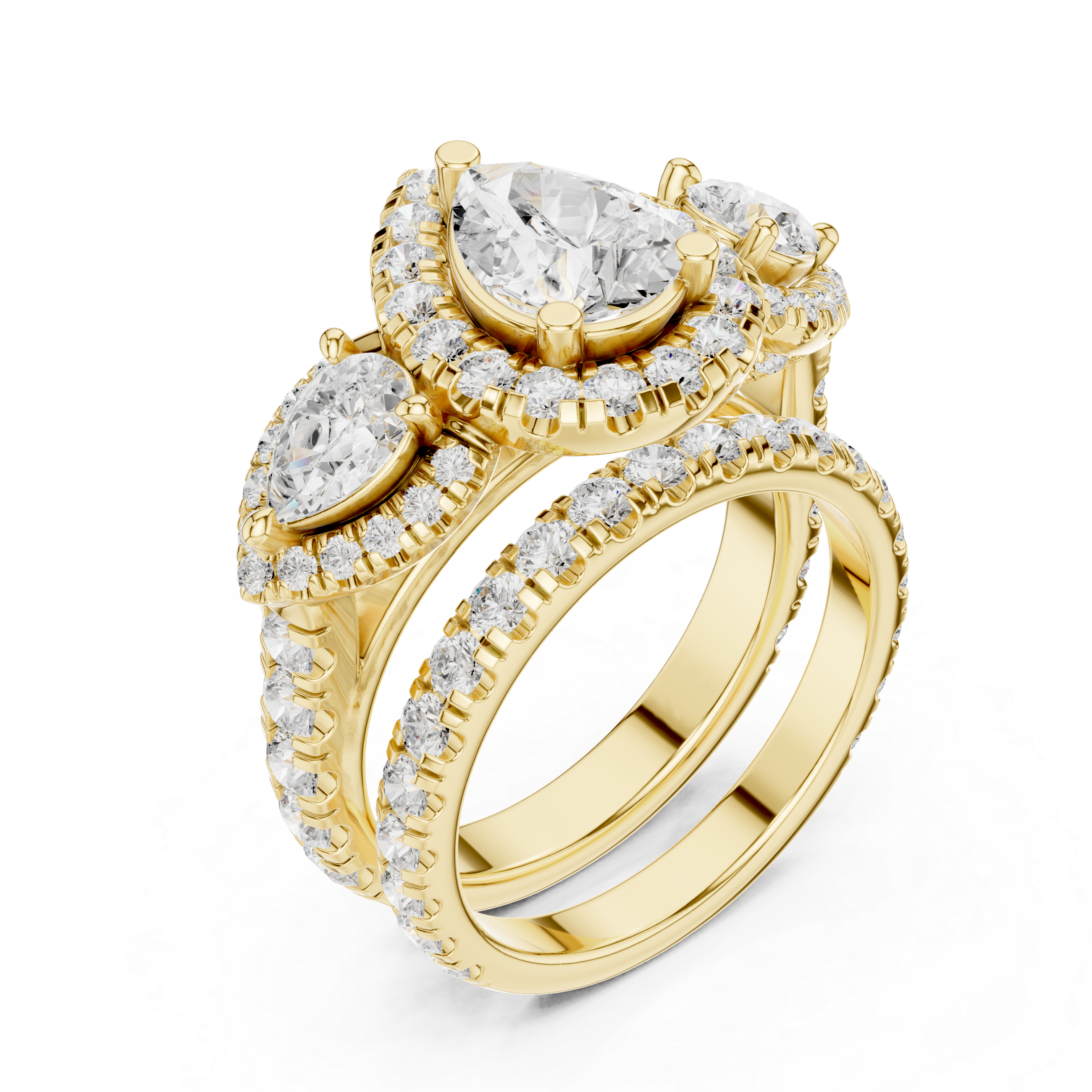 Water Lily Lab Grown Diamond Asymmetric Art Ring