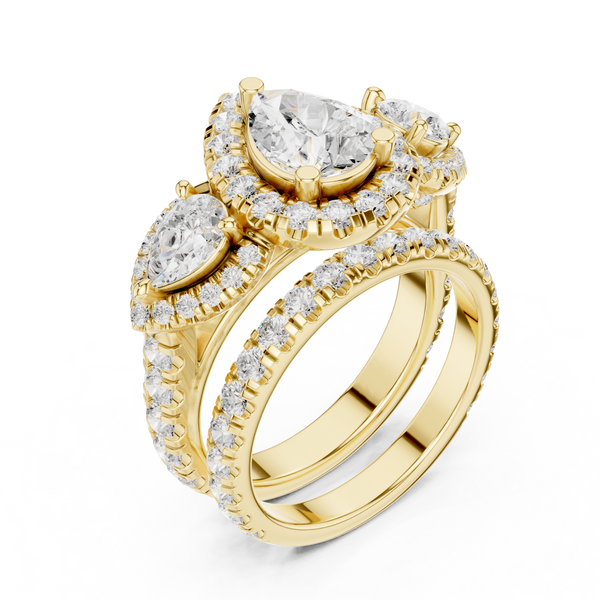 Water Lily Lab Grown Diamond Asymmetric Art Ring