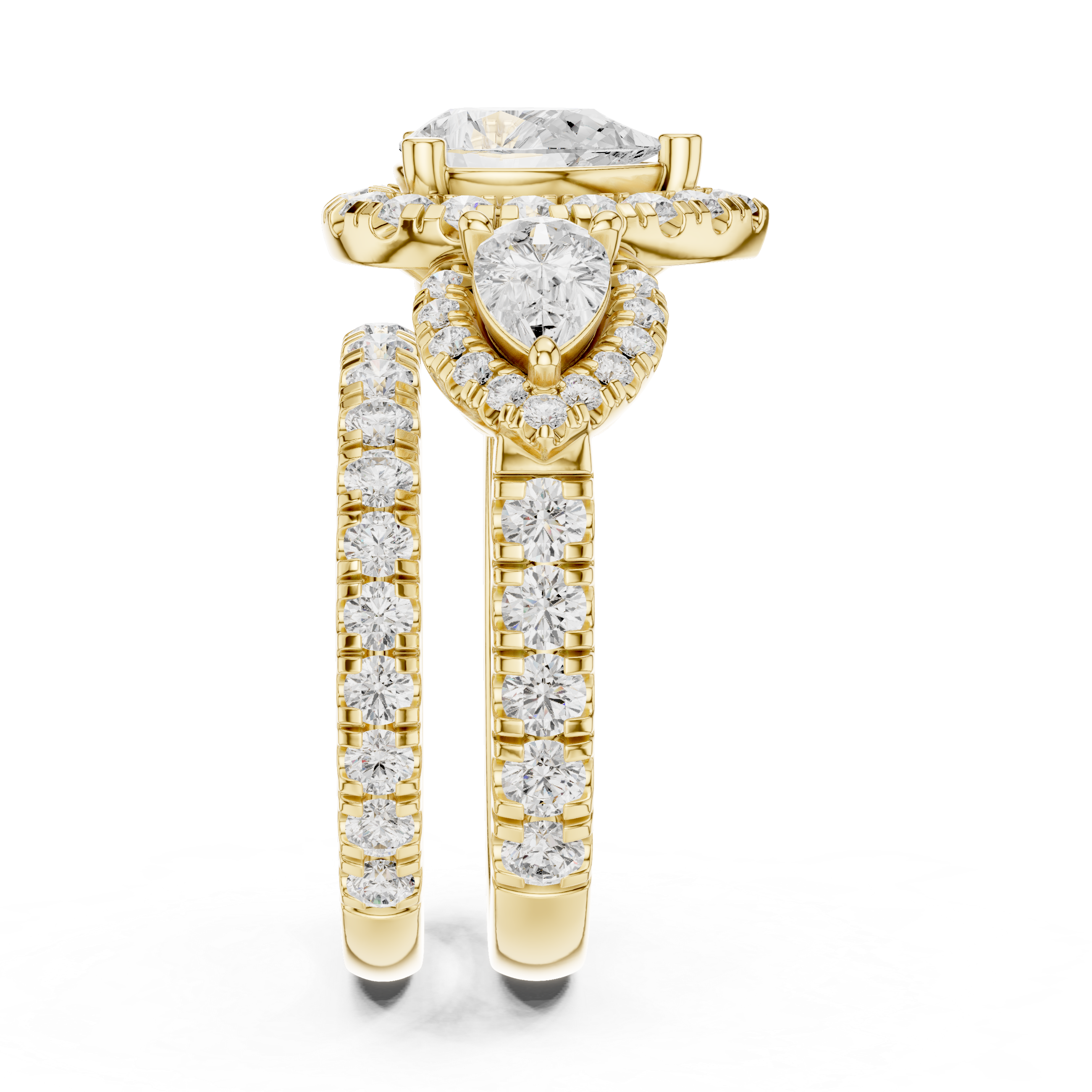 Water Lily Lab Grown Diamond Asymmetric Art Ring