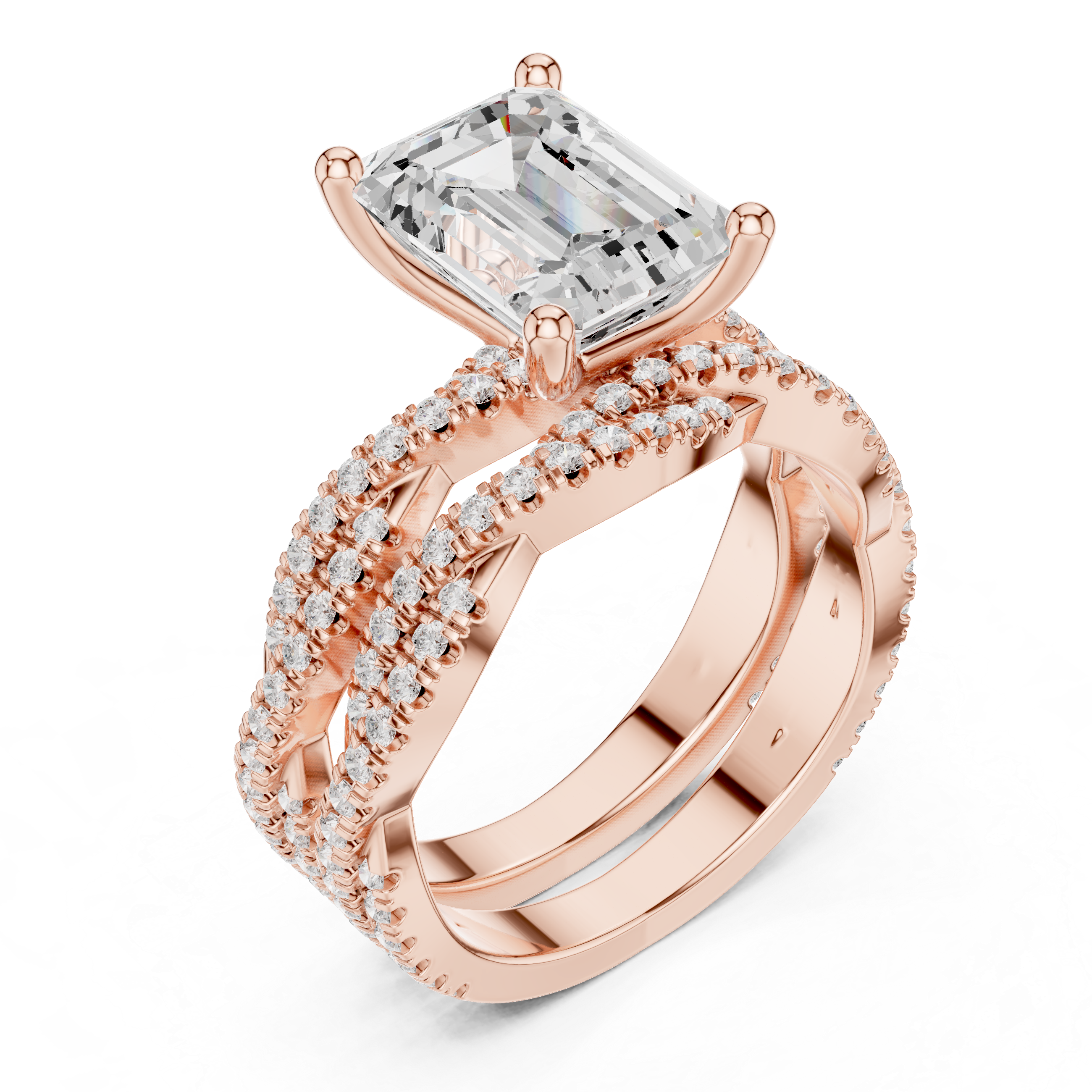 Sweet Clover Lab Grown Diamond V Shaped Ring