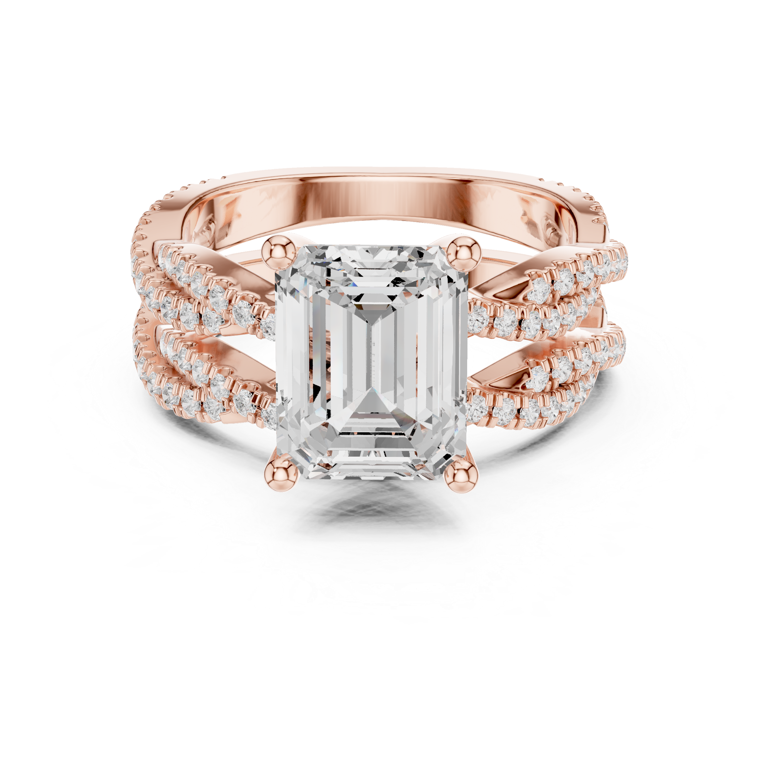 Sweet Clover Lab Grown Diamond V Shaped Ring