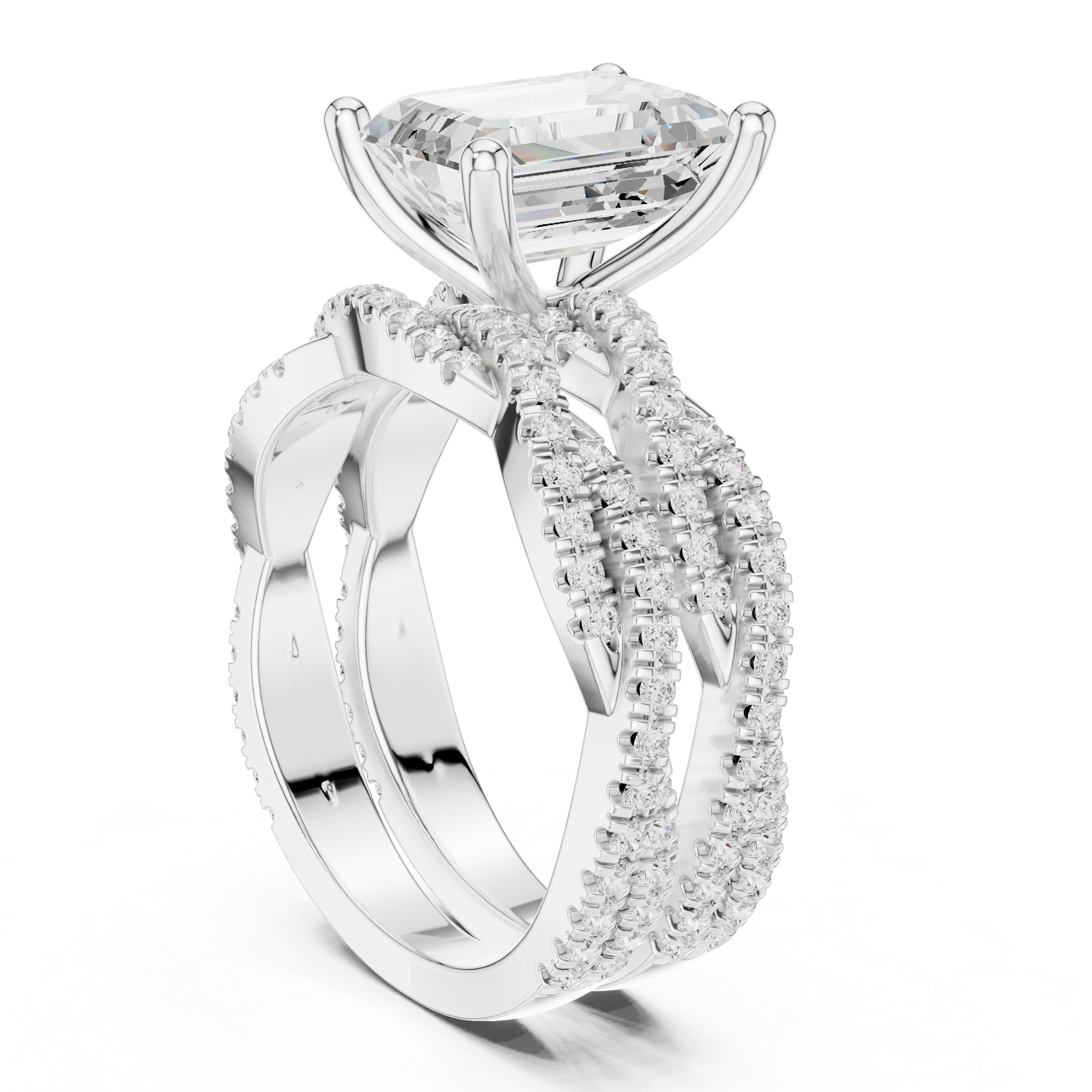 Sweet Clover Lab Grown Diamond V Shaped Ring