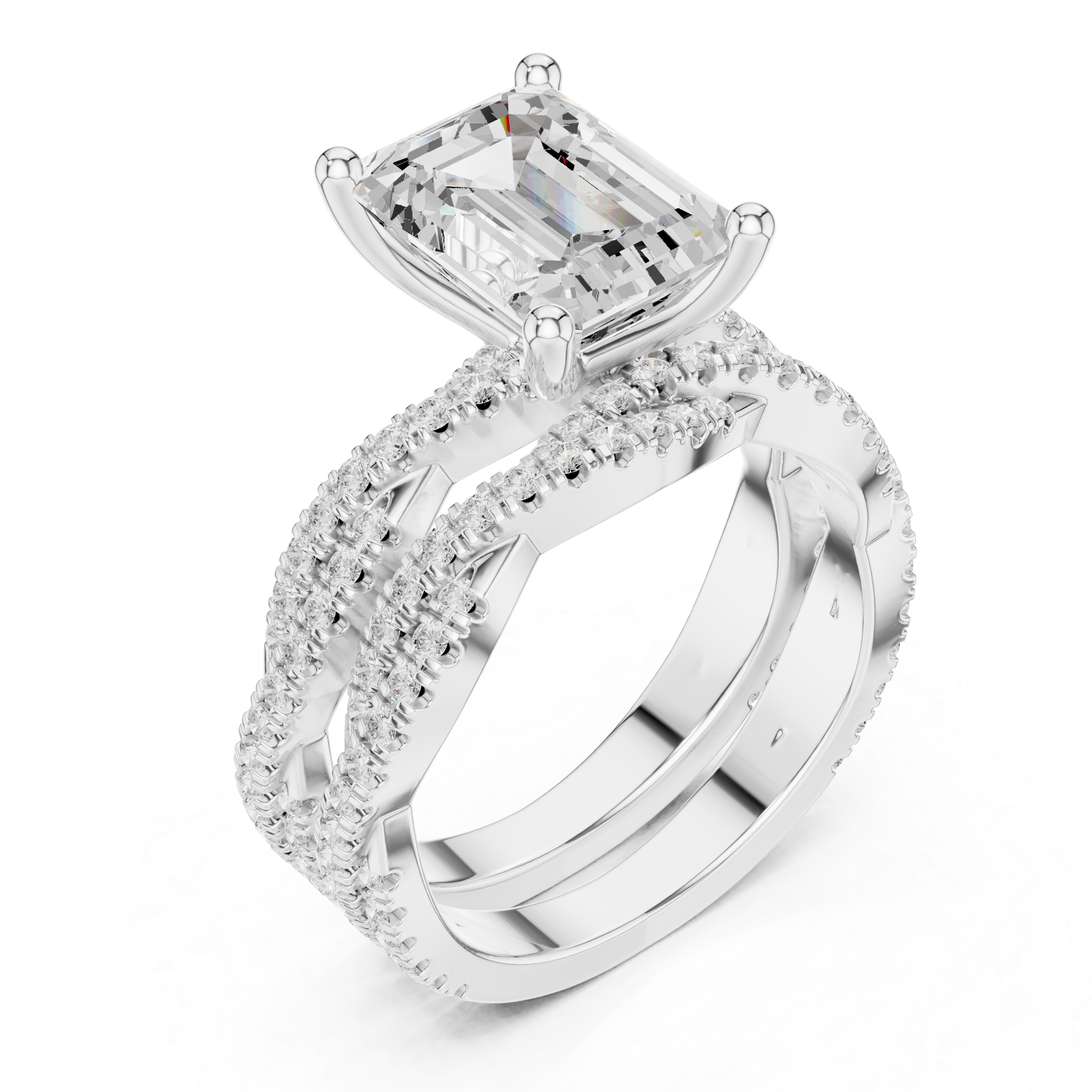 Sweet Clover Lab Grown Diamond V Shaped Ring