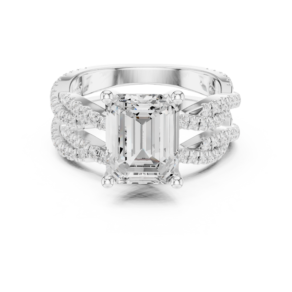 Sweet Clover Lab Grown Diamond V Shaped Ring