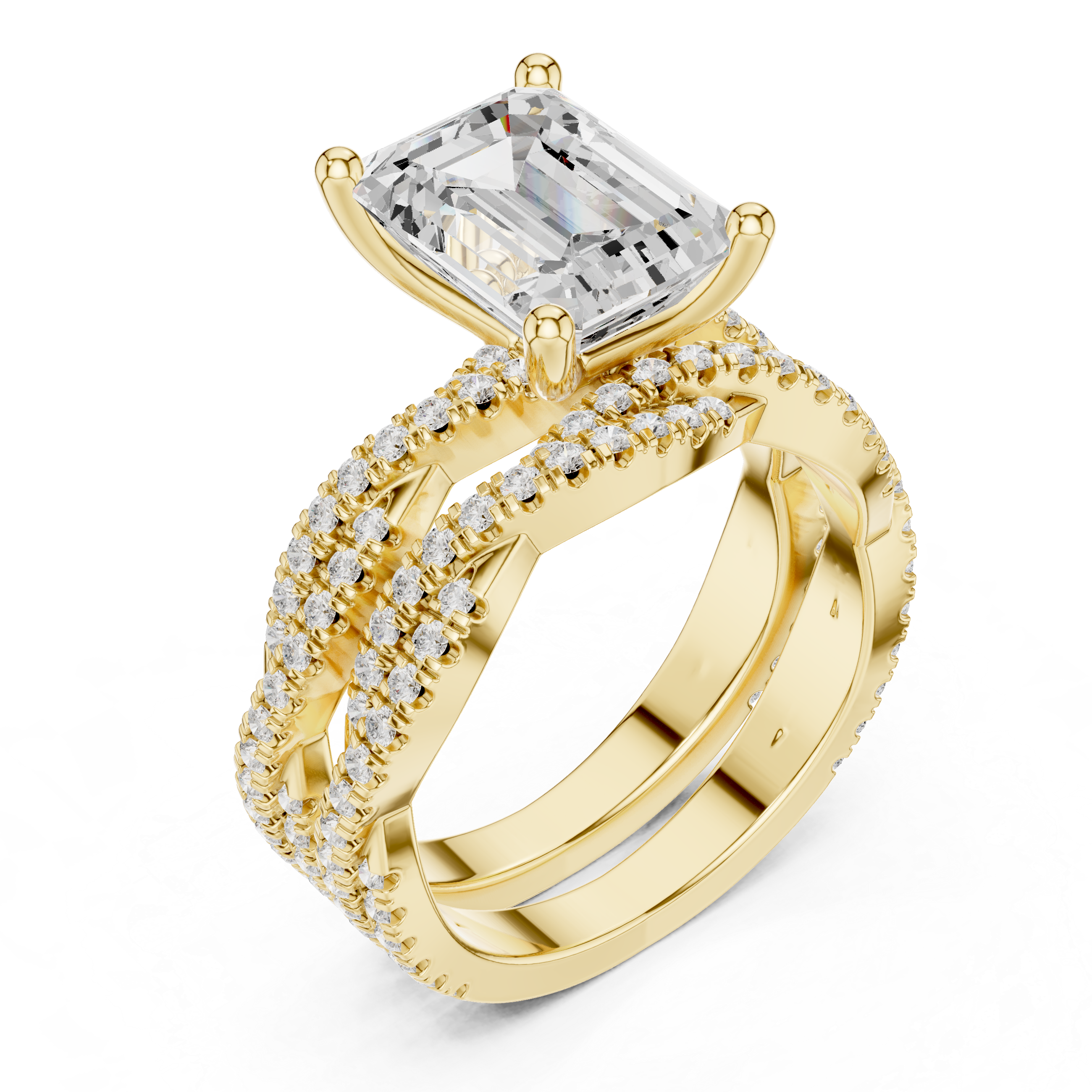 Sweet Clover Lab Grown Diamond V Shaped Ring