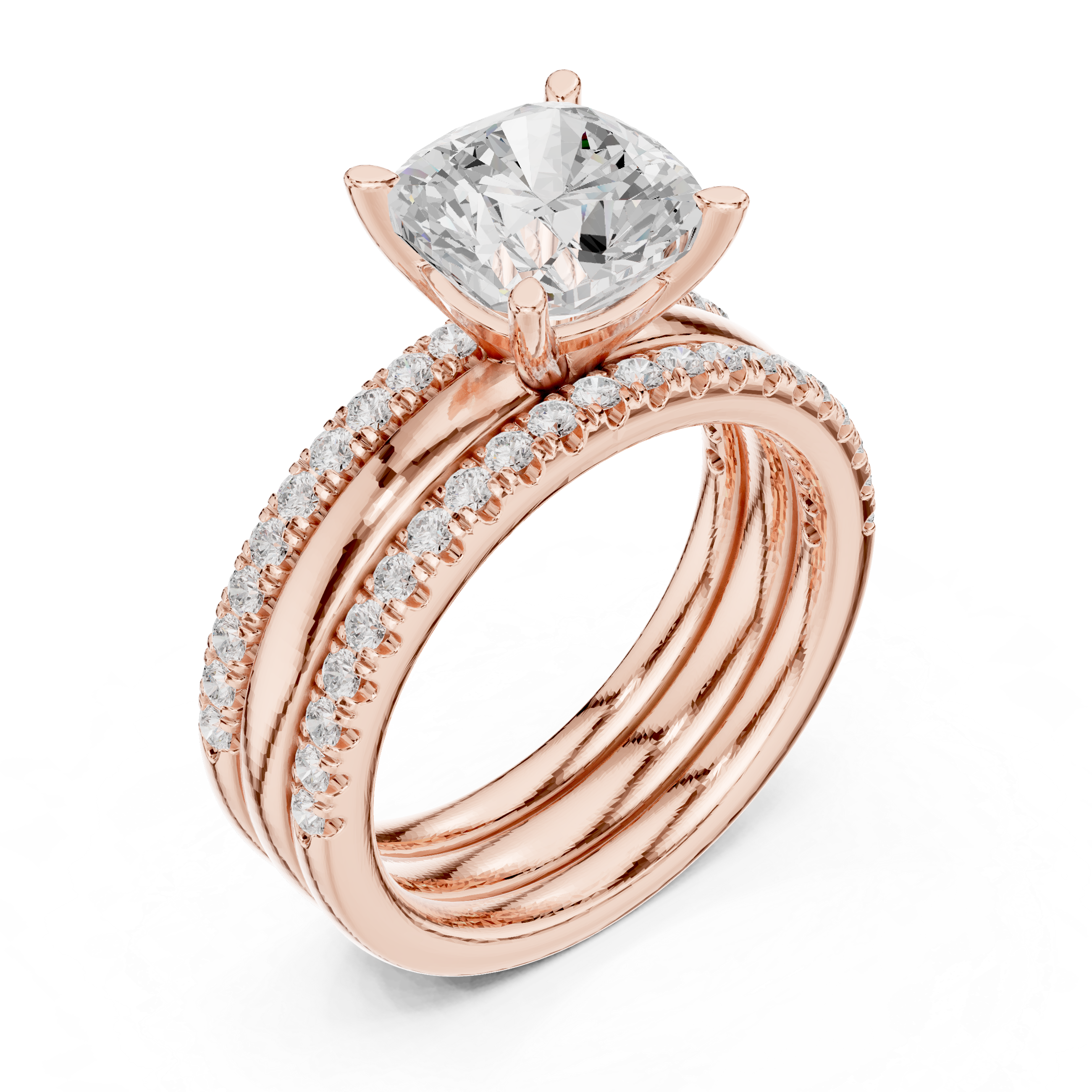 Jasmine Vine Lab Grown Diamond Tiered Halo Ring