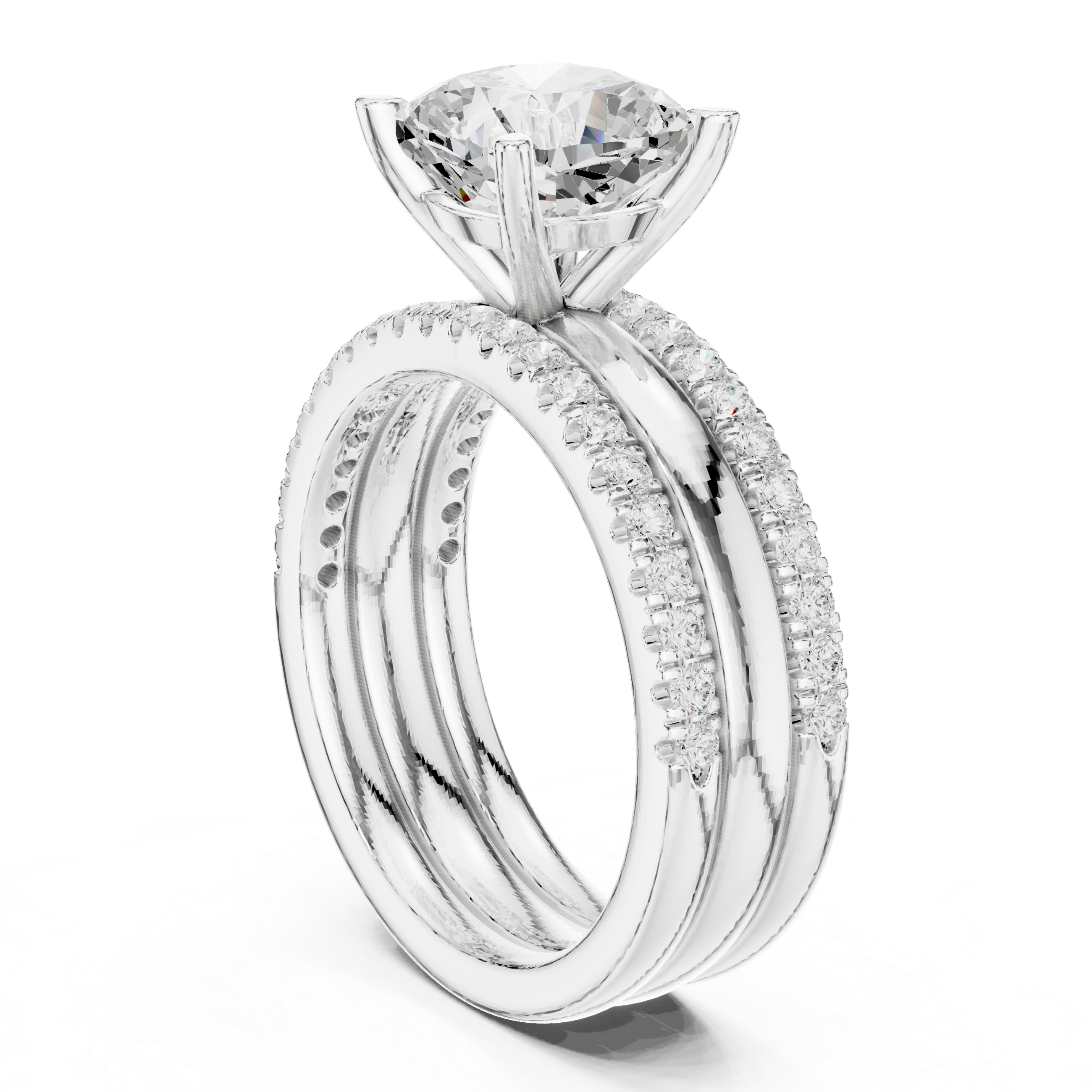 Jasmine Vine Lab Grown Diamond Tiered Halo Ring