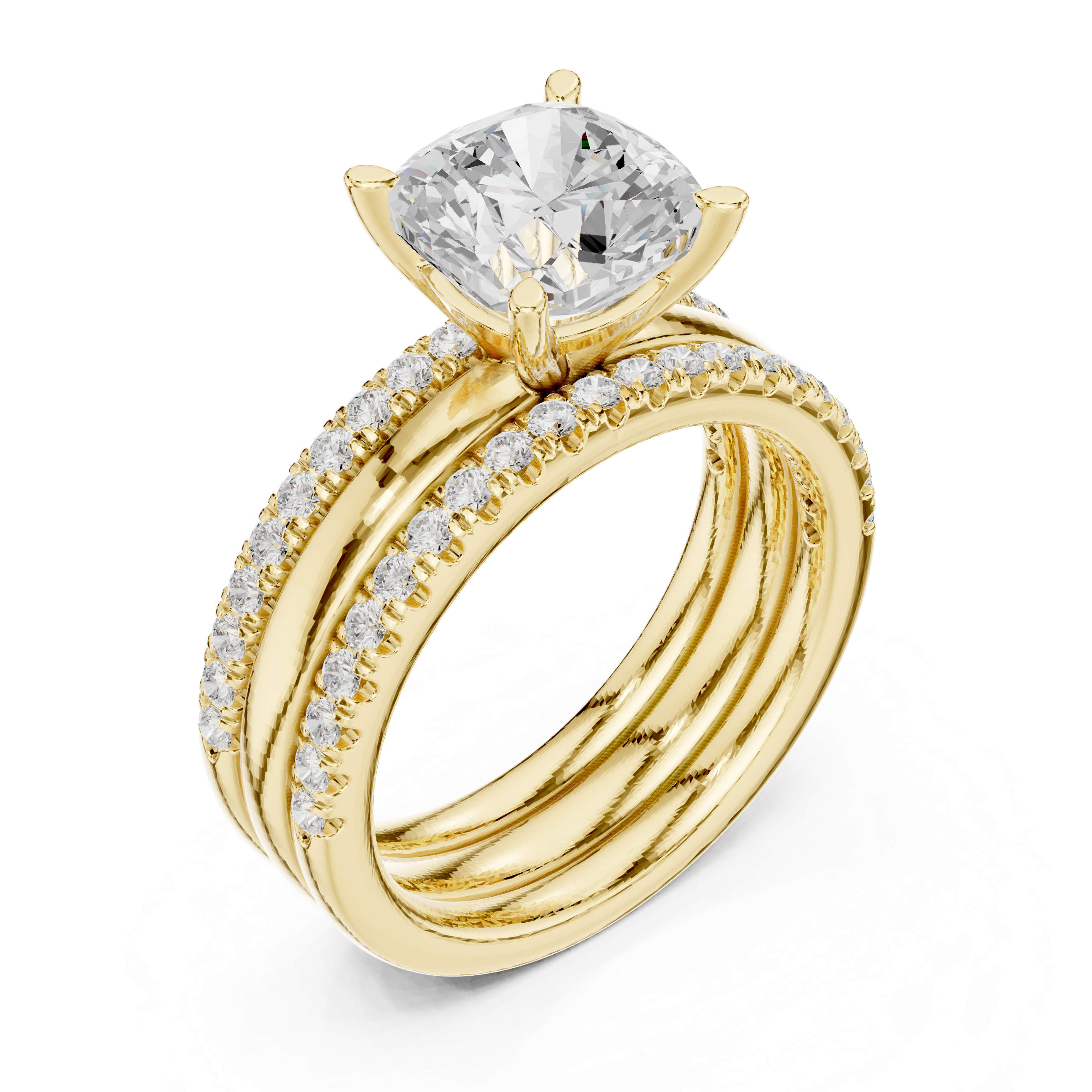 Jasmine Vine Lab Grown Diamond Tiered Halo Ring