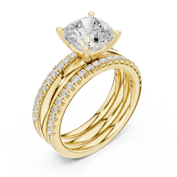 Jasmine Vine Lab Grown Diamond Tiered Halo Ring