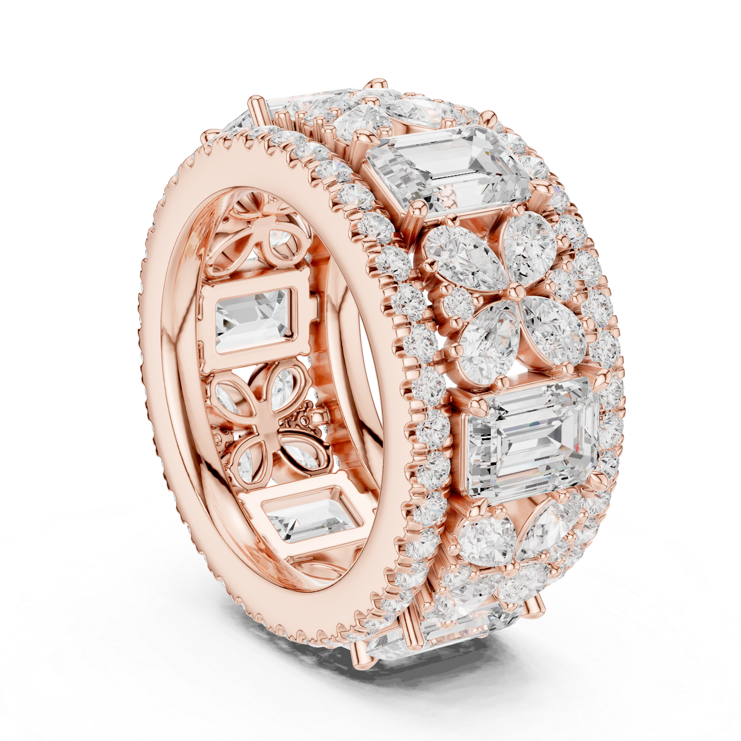 Clover Field Lab Grown Diamond Scroll Work Ring