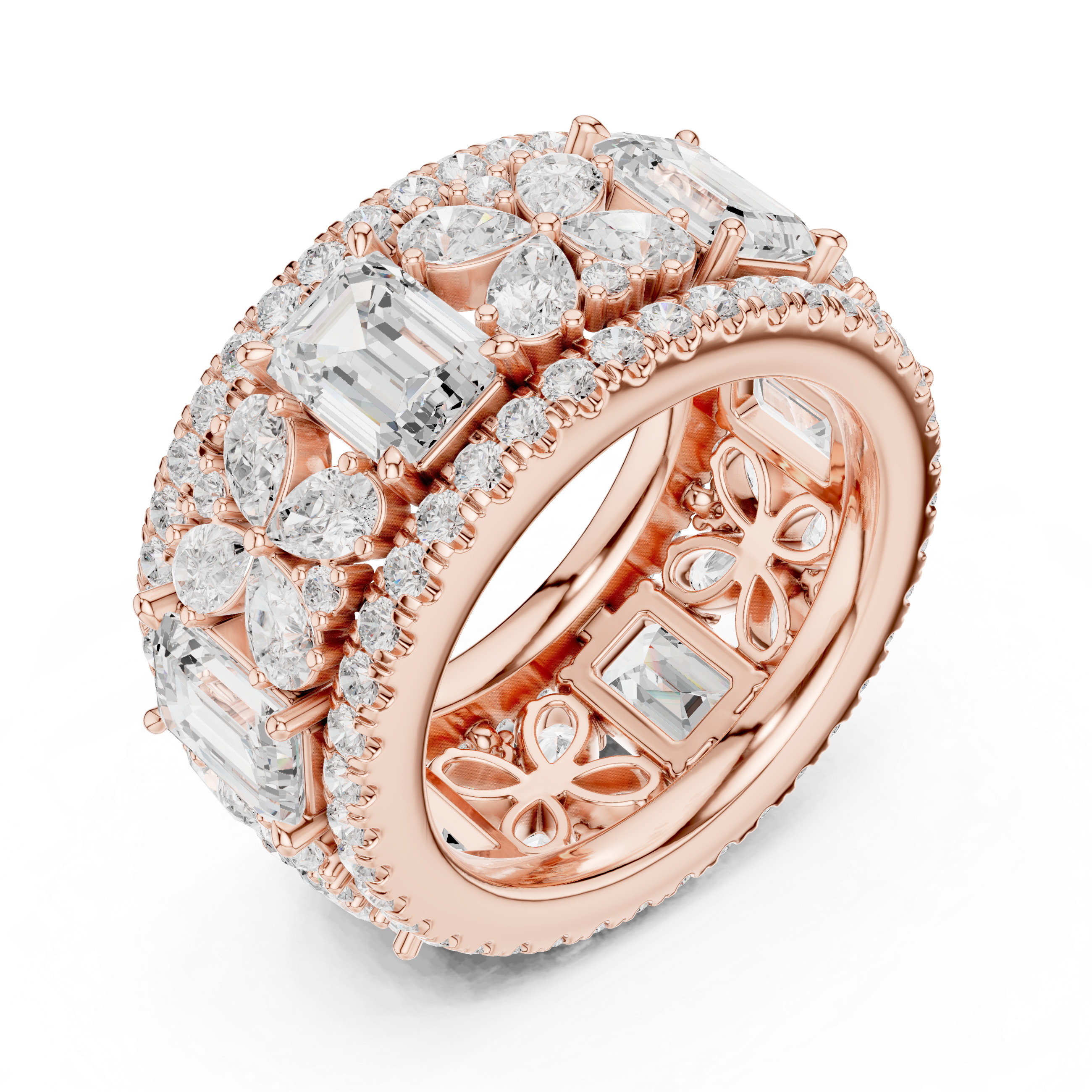 Clover Field Lab Grown Diamond Scroll Work Ring