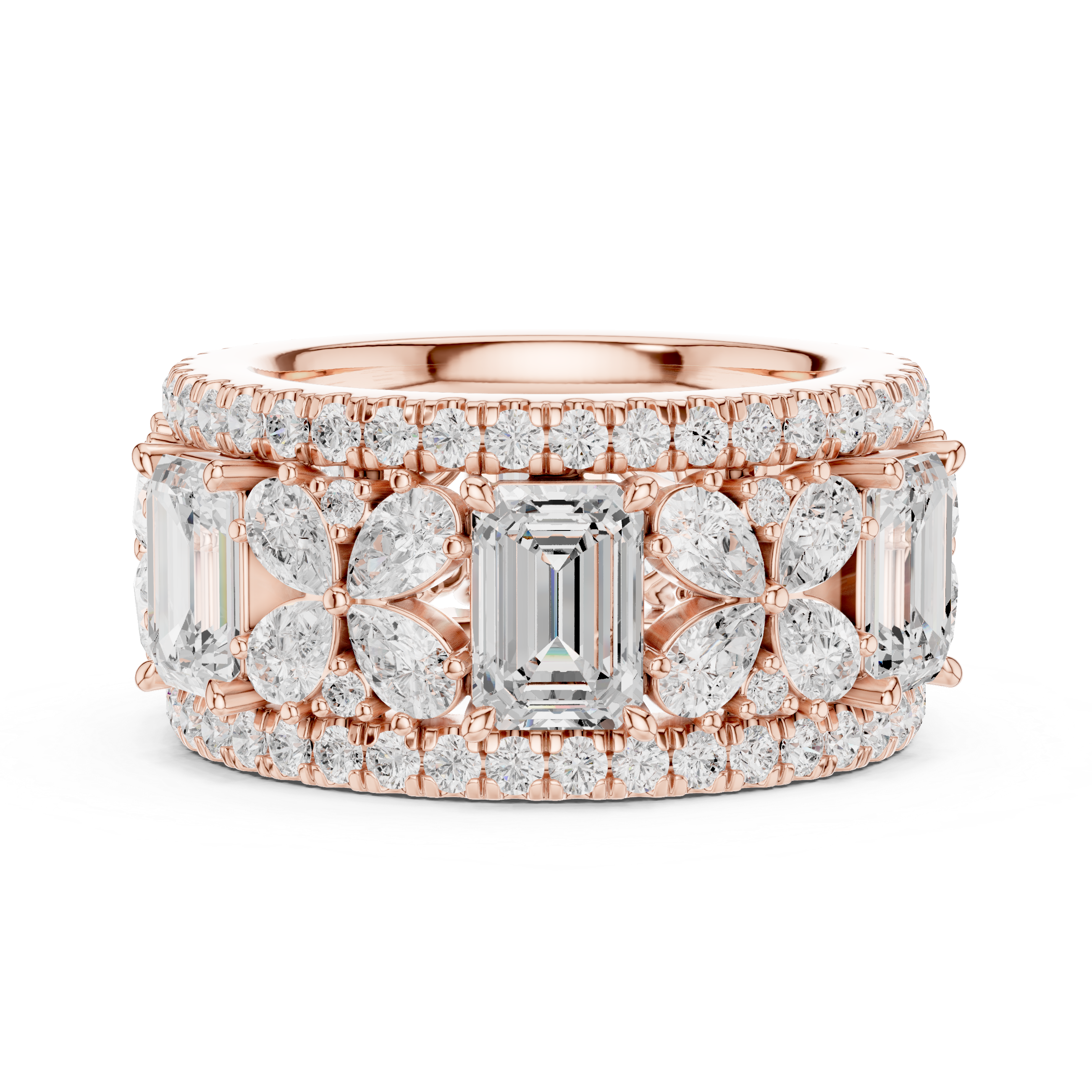 Clover Field Lab Grown Diamond Scroll Work Ring
