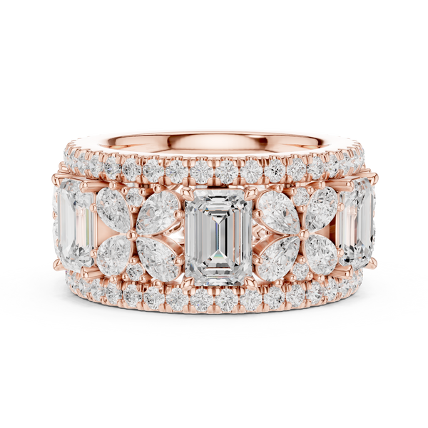 Clover Field Lab Grown Diamond Scroll Work Ring