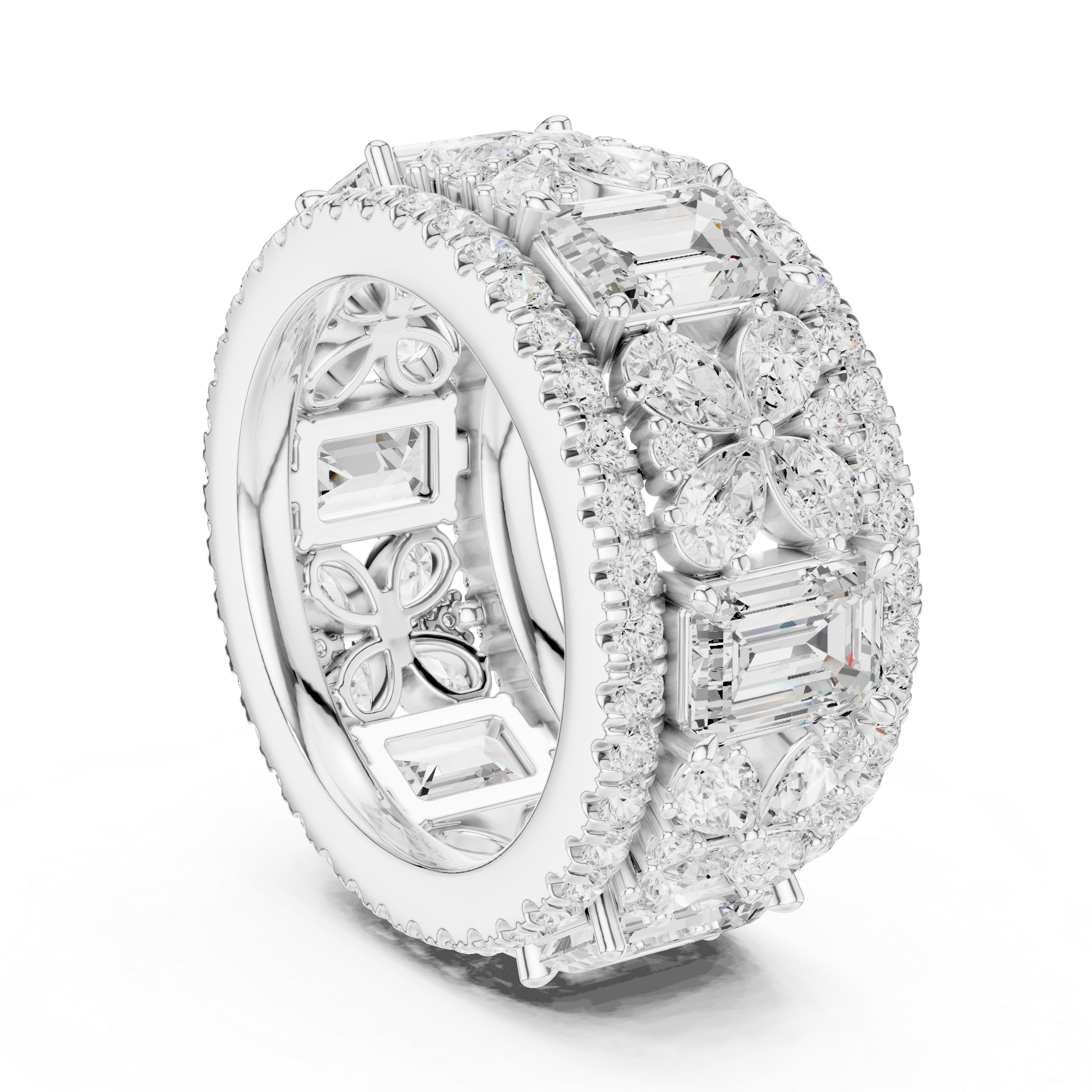 Clover Field Lab Grown Diamond Scroll Work Ring