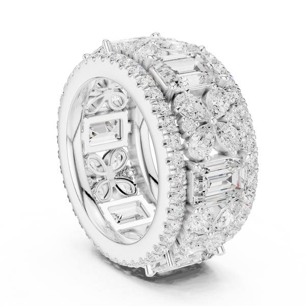 Clover Field Lab Grown Diamond Scroll Work Ring