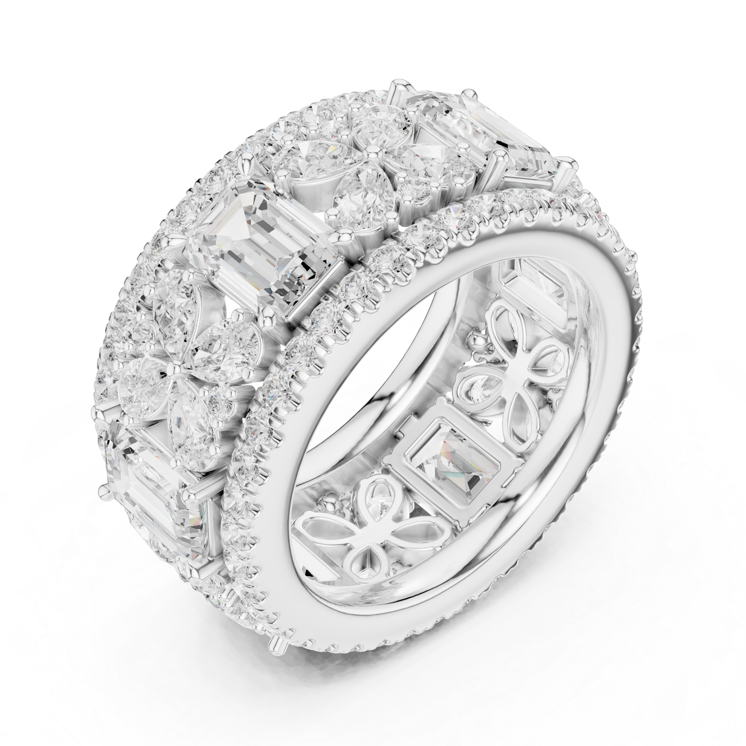 Clover Field Lab Grown Diamond Scroll Work Ring