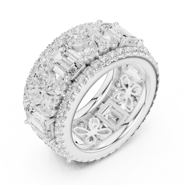 Clover Field Lab Grown Diamond Scroll Work Ring