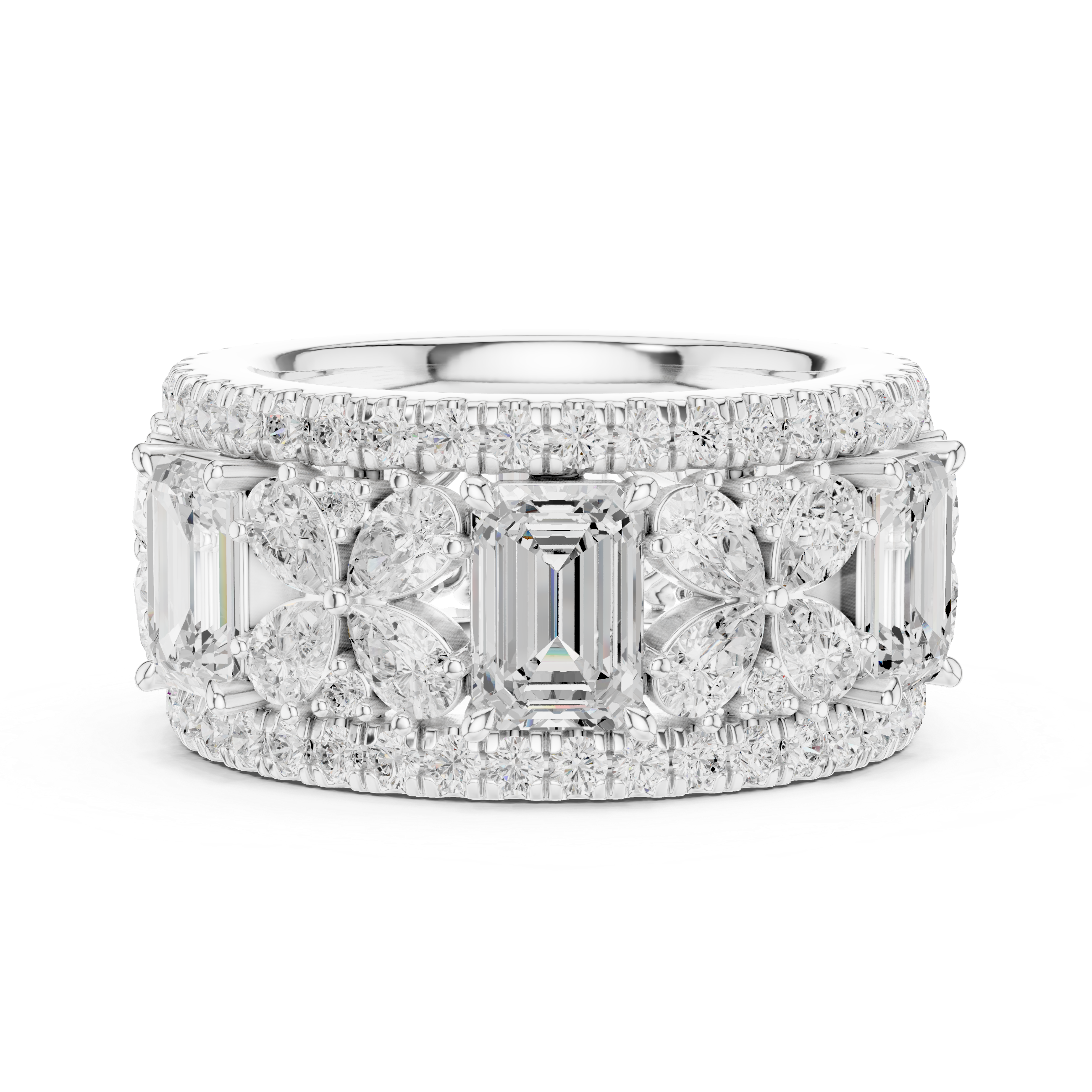 Clover Field Lab Grown Diamond Scroll Work Ring