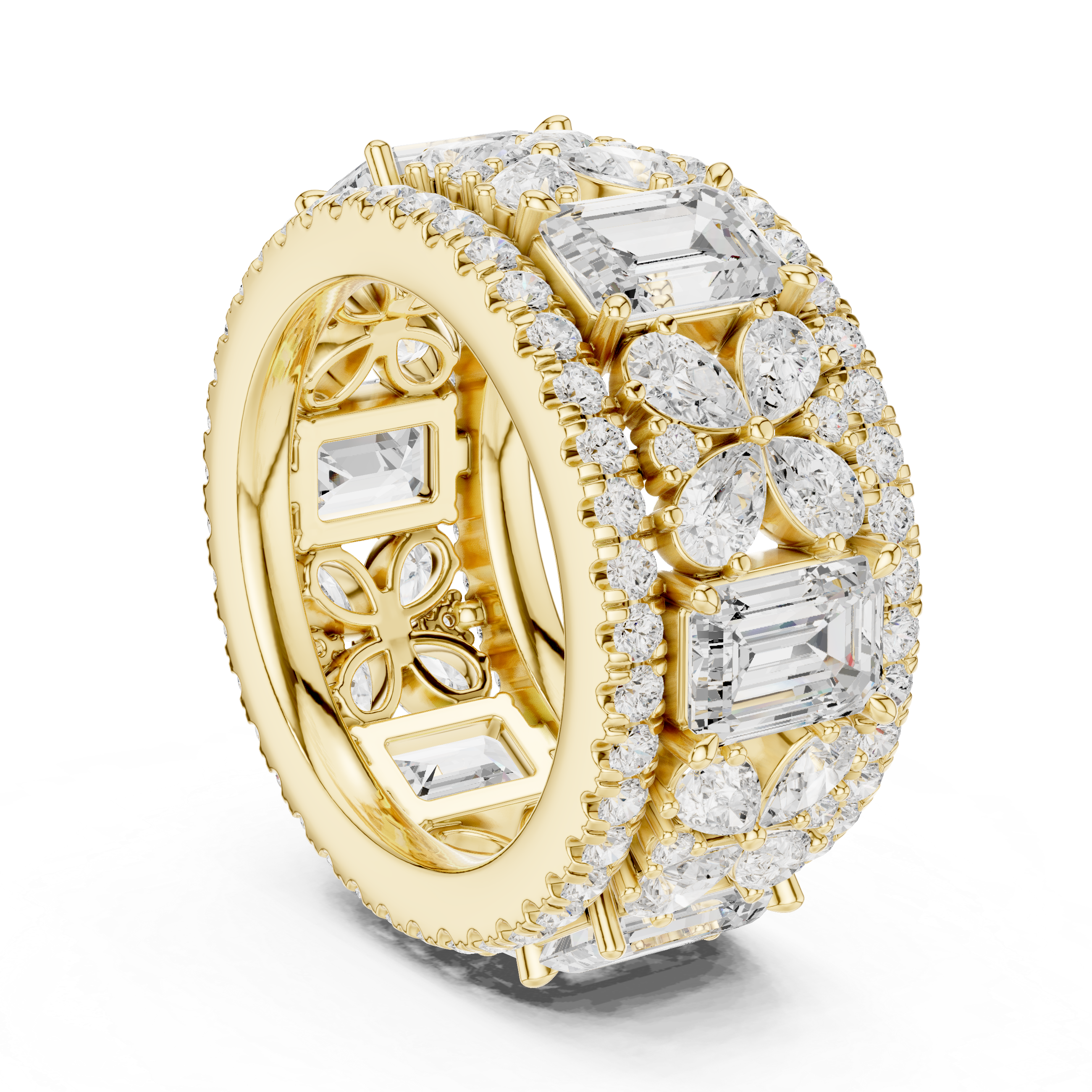 Clover Field Lab Grown Diamond Scroll Work Ring