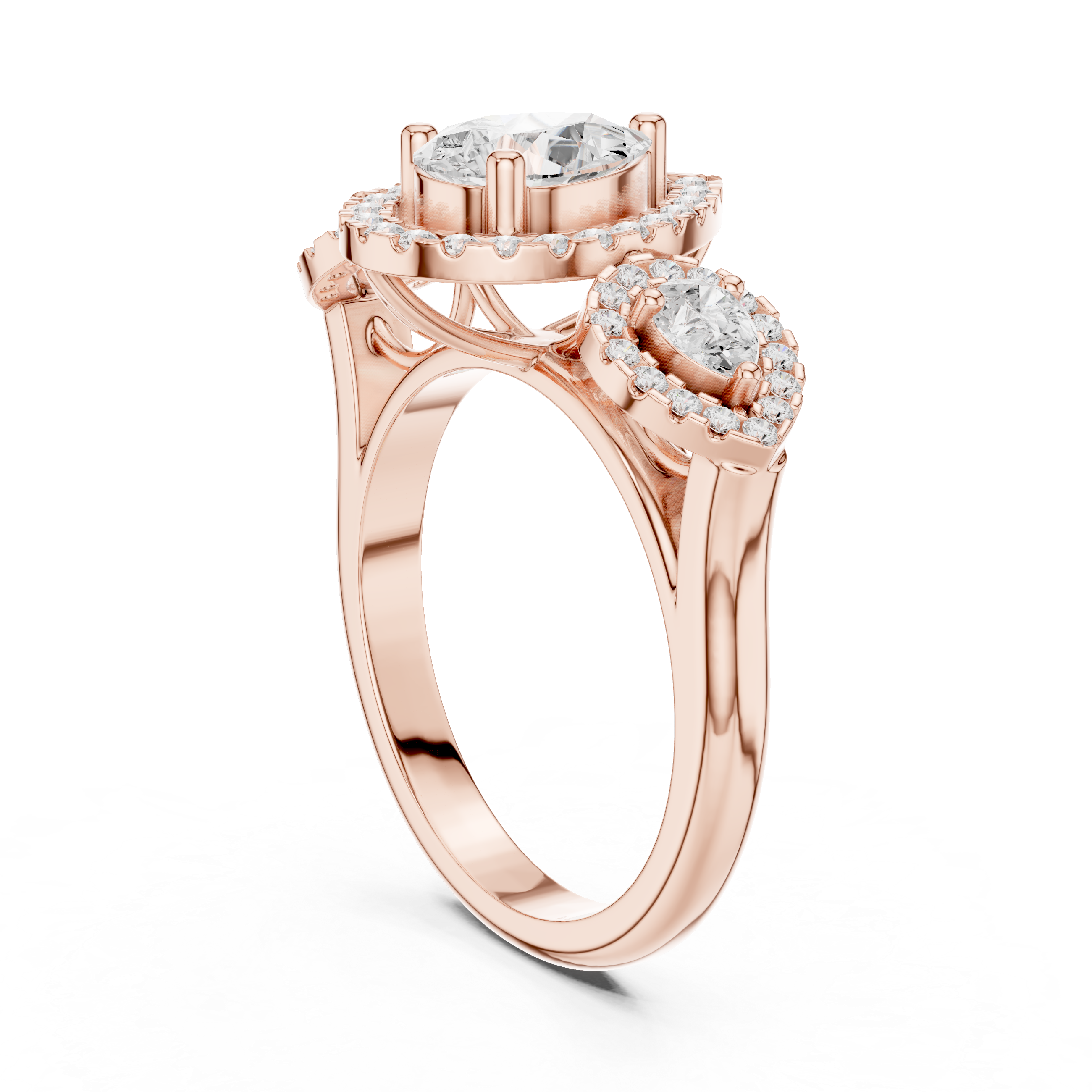 Rose Thorns Lab Grown Diamond Pointed Chevron Ring