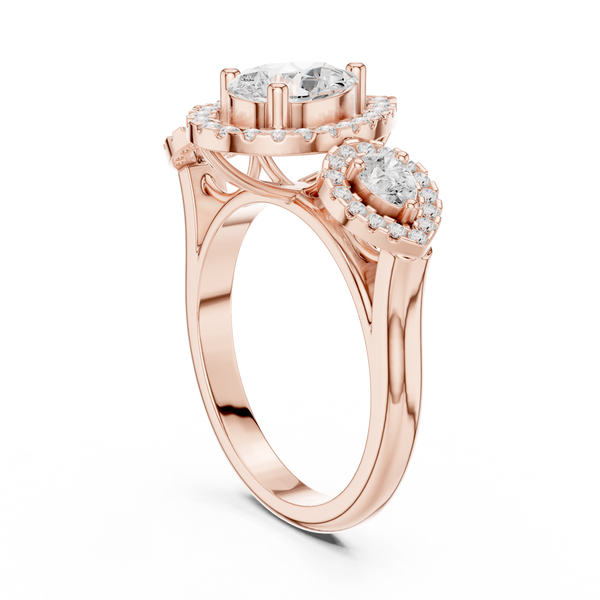 Rose Thorns Lab Grown Diamond Pointed Chevron Ring
