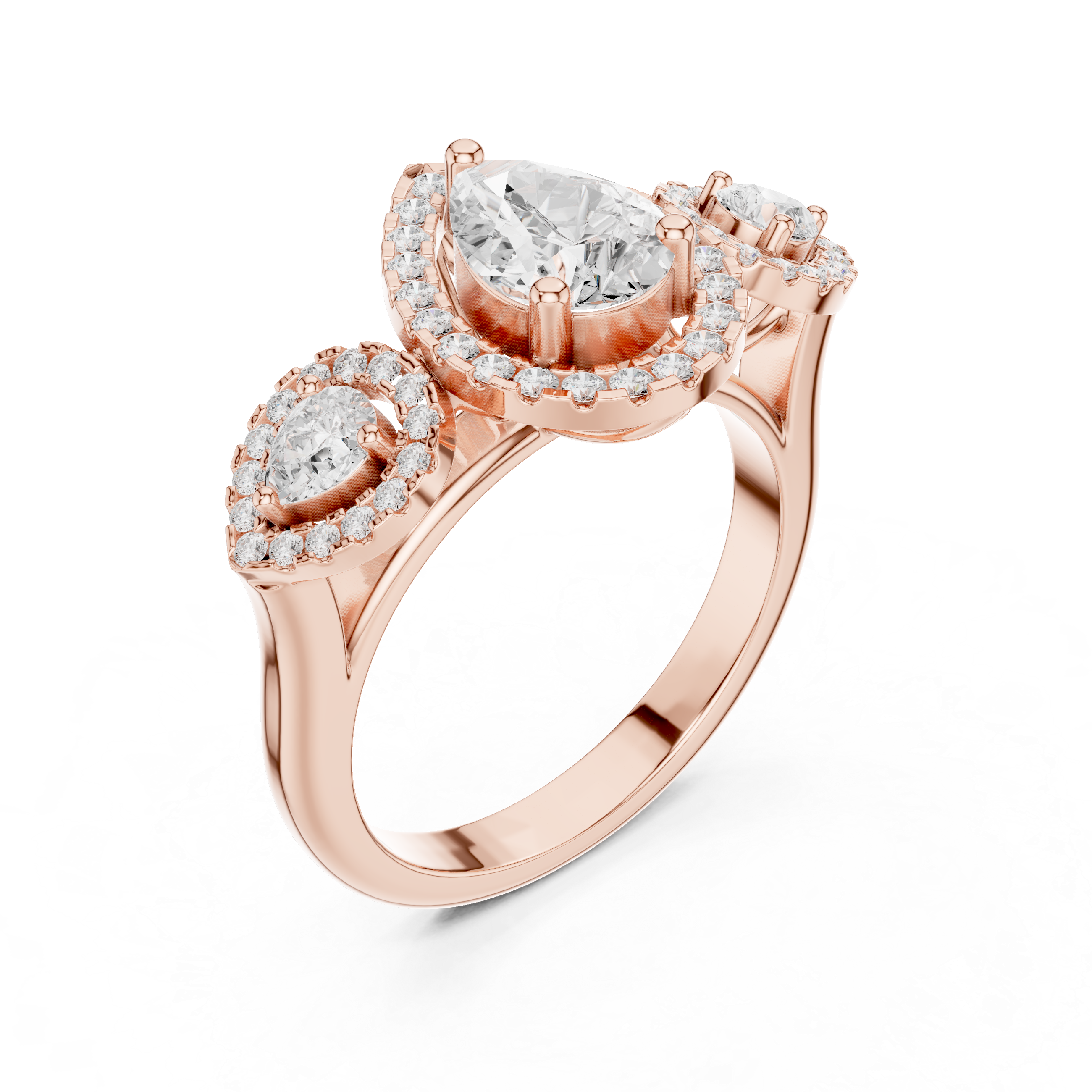 Rose Thorns Lab Grown Diamond Pointed Chevron Ring