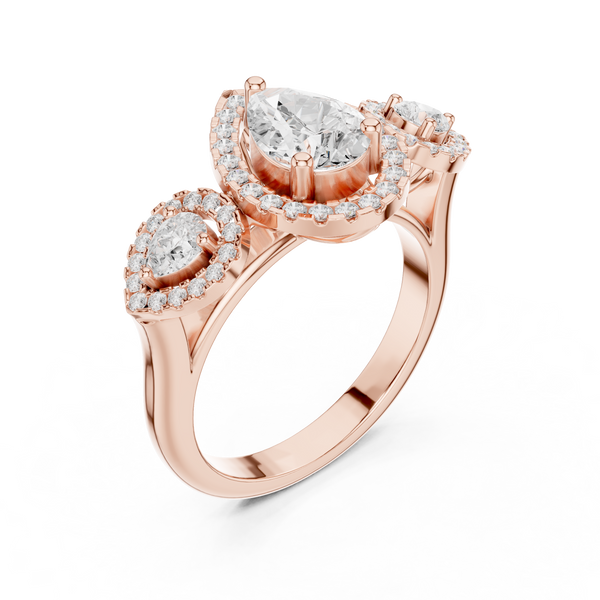 Rose Thorns Lab Grown Diamond Pointed Chevron Ring