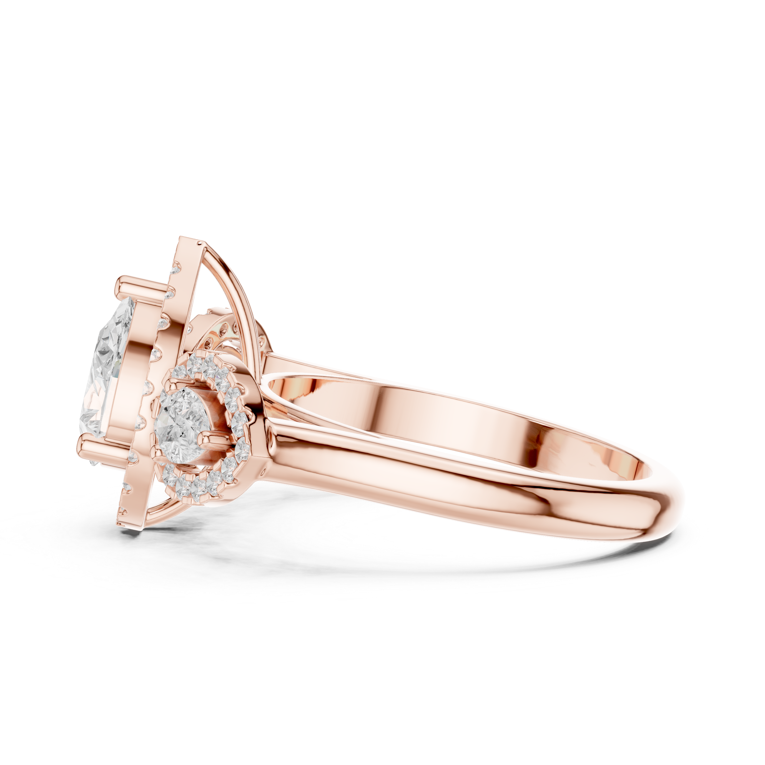 Rose Thorns Lab Grown Diamond Pointed Chevron Ring