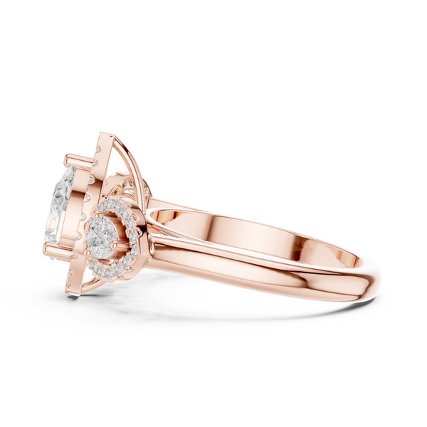 Rose Thorns Lab Grown Diamond Pointed Chevron Ring