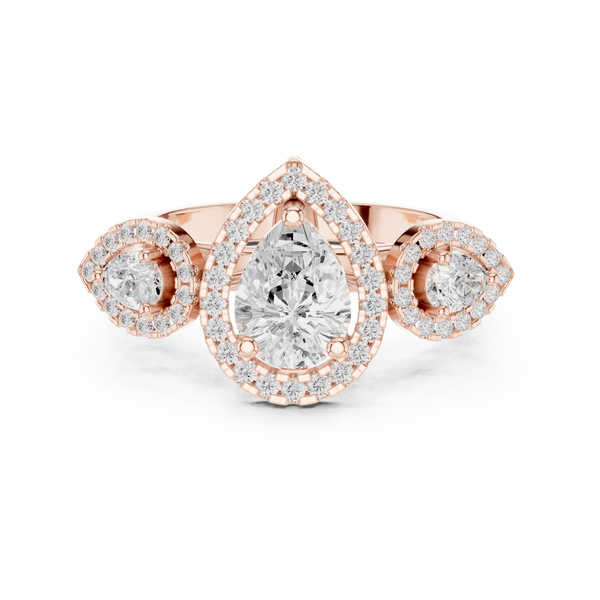 Rose Thorns Lab Grown Diamond Pointed Chevron Ring