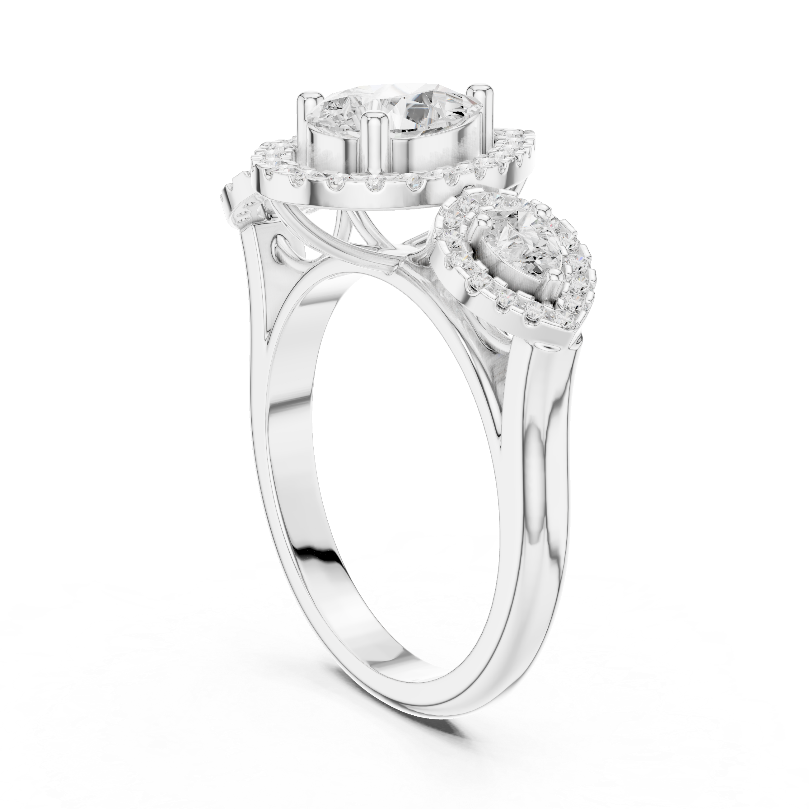 Rose Thorns Lab Grown Diamond Pointed Chevron Ring