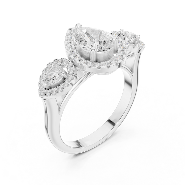 Rose Thorns Lab Grown Diamond Pointed Chevron Ring