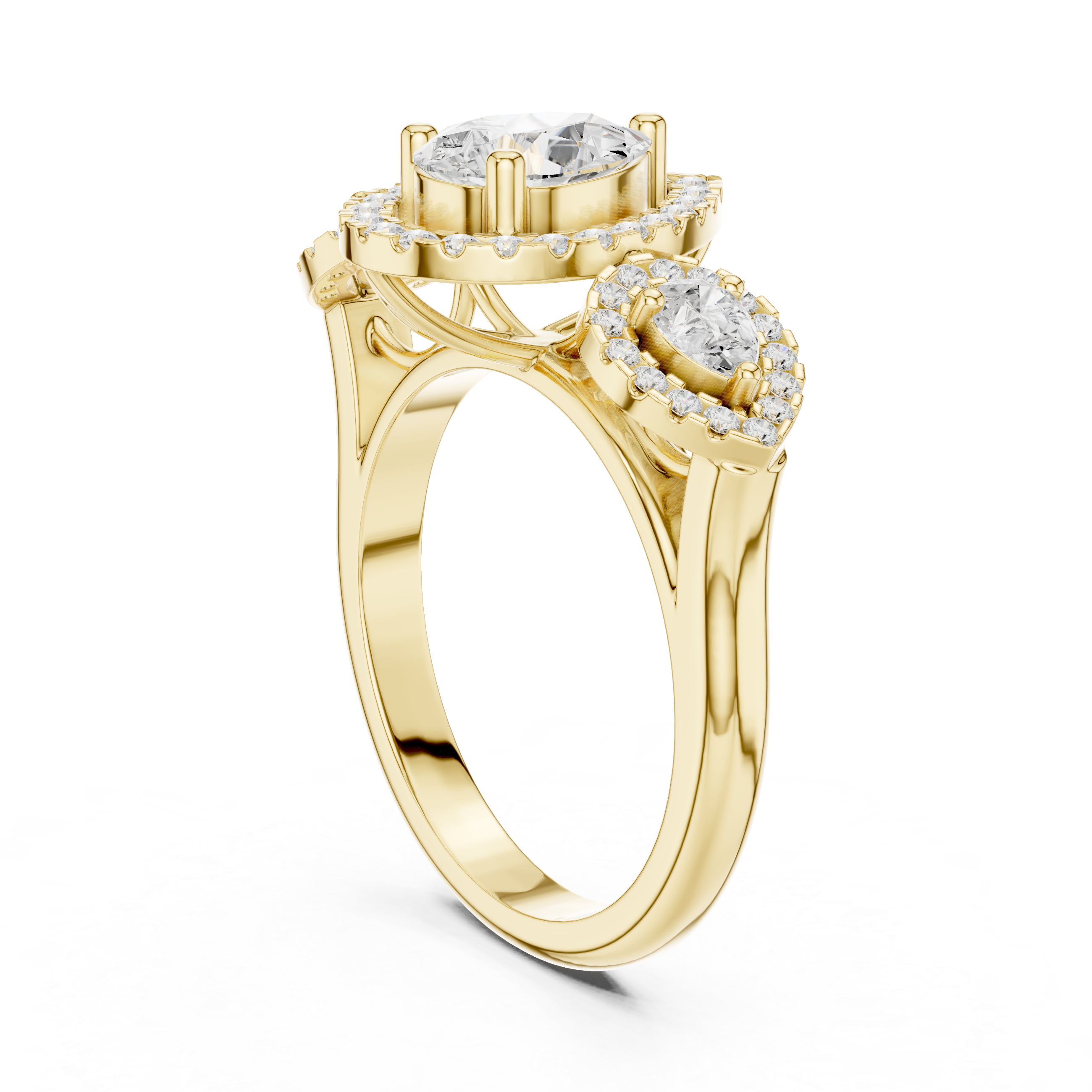 Rose Thorns Lab Grown Diamond Pointed Chevron Ring
