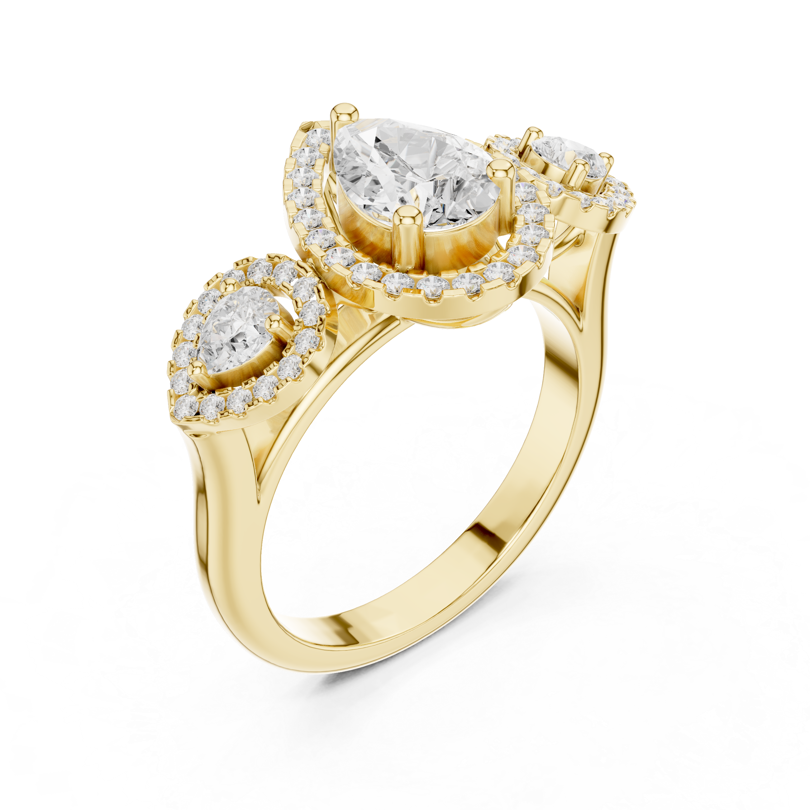 Rose Thorns Lab Grown Diamond Pointed Chevron Ring