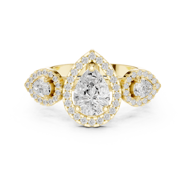 Rose Thorns Lab Grown Diamond Pointed Chevron Ring