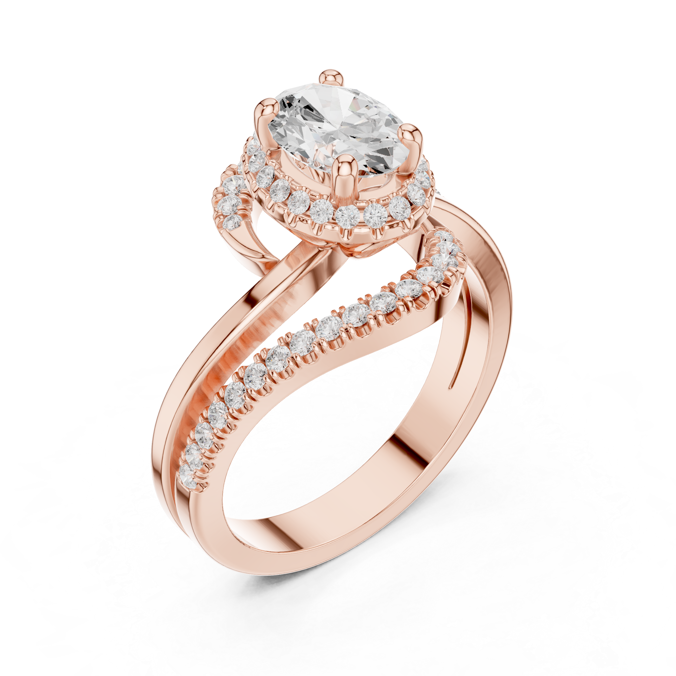 Tiger Lily Lab Grown Diamond Hexagonal Outline Ring