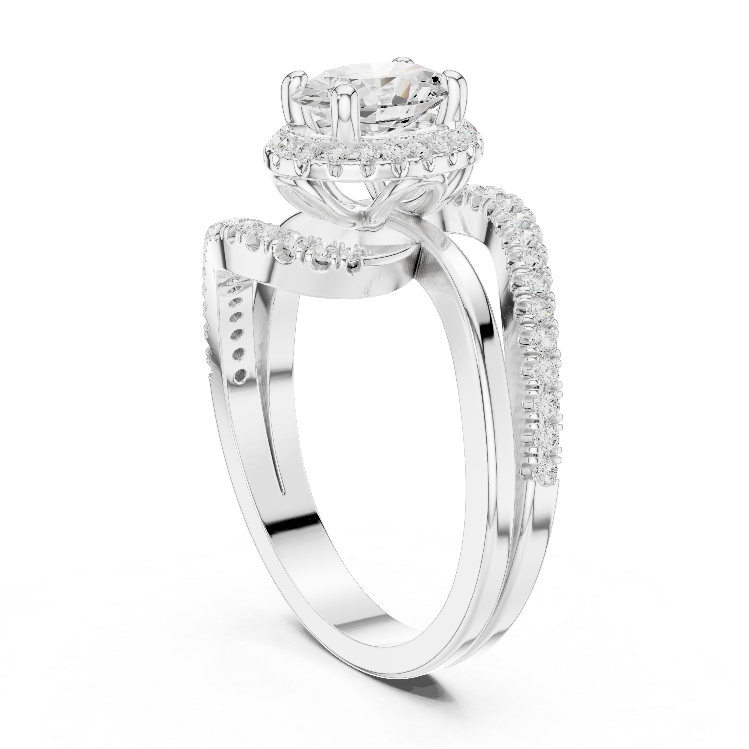 Tiger Lily Lab Grown Diamond Hexagonal Outline Ring