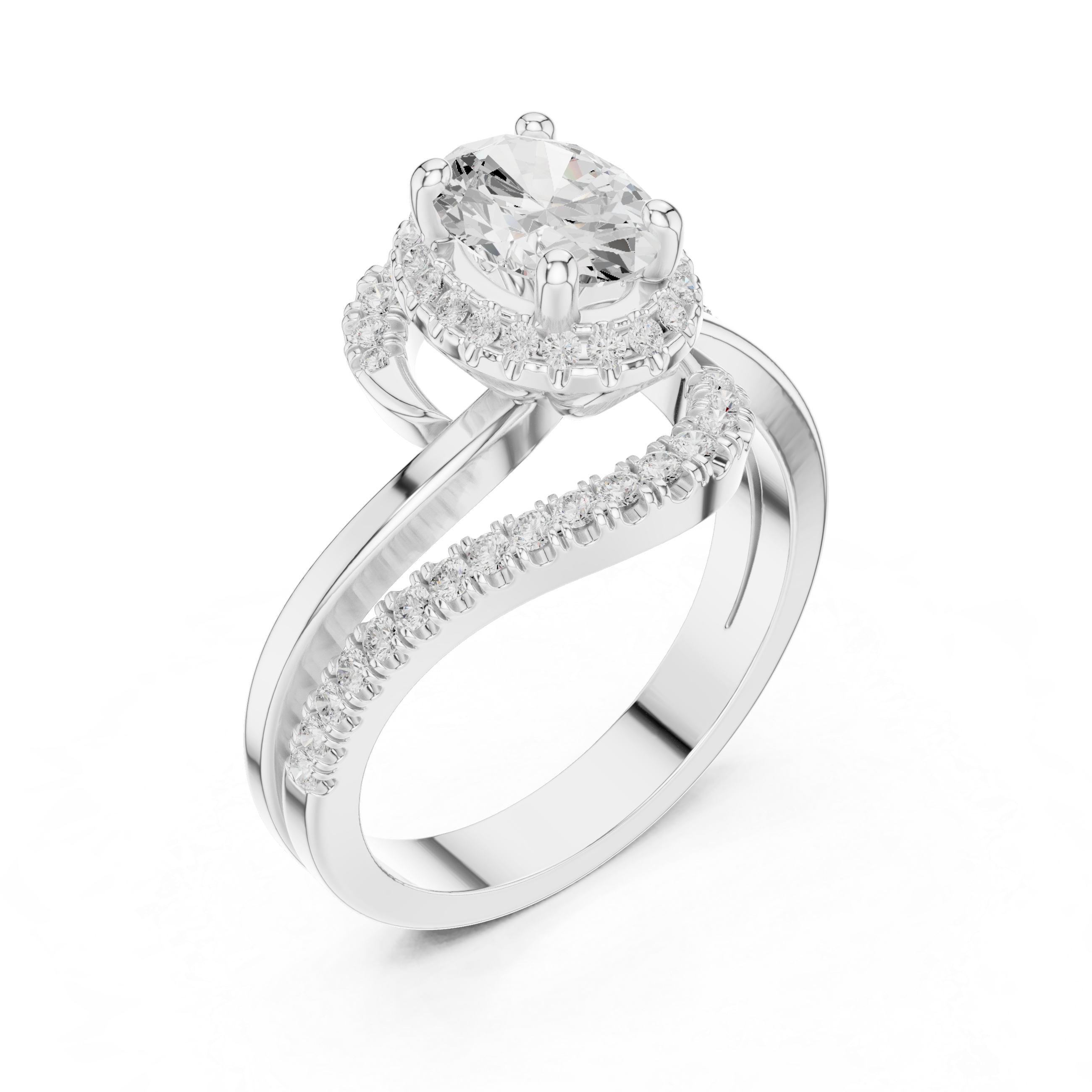 Tiger Lily Lab Grown Diamond Hexagonal Outline Ring